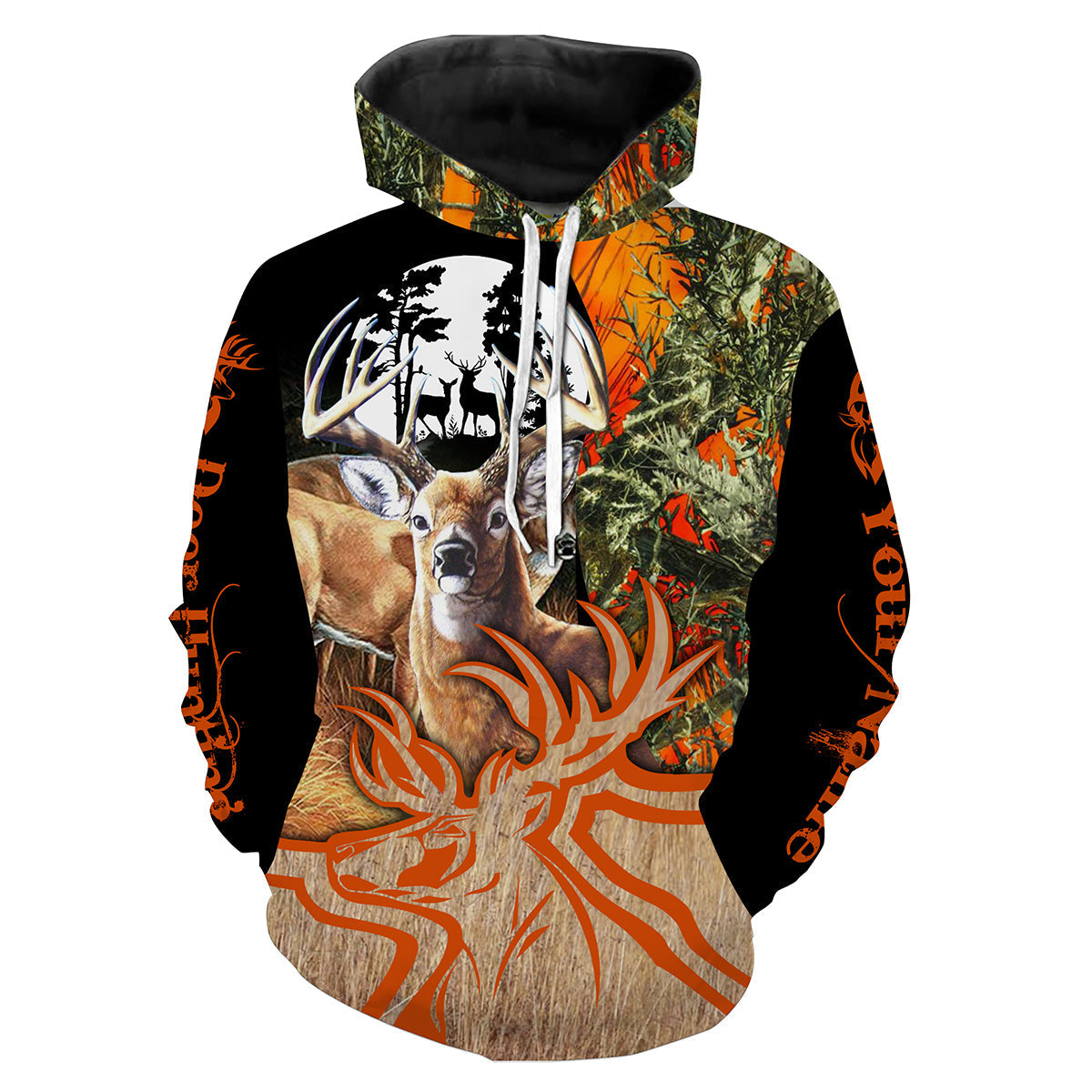 Deer hunting Orange camo Custom Name All Over print Shirts, Hoodie - Hunting Apparel Personalized gifts for Hunters FSD1997