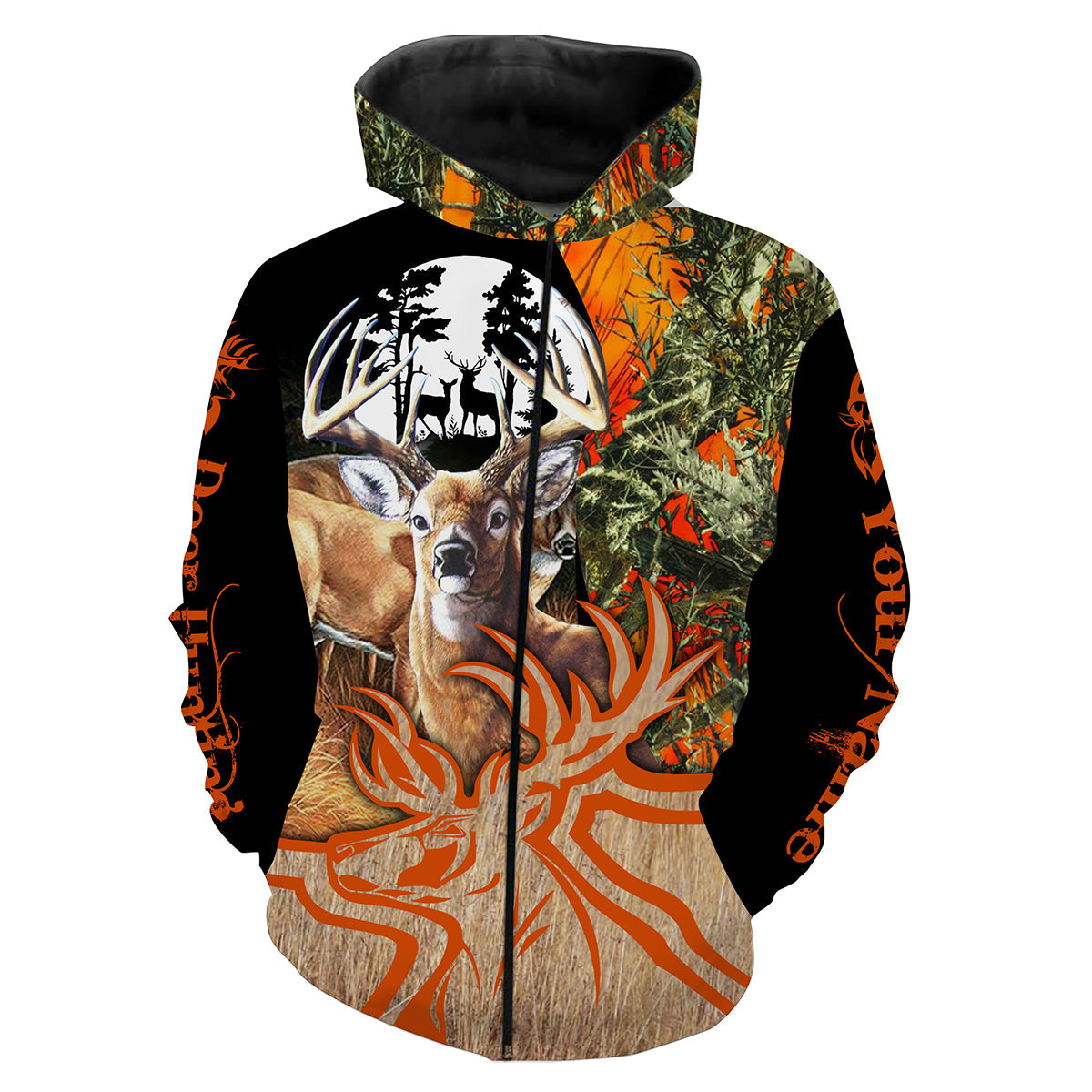 Deer hunting Orange camo Custom Name All Over print Shirts, Hoodie - Hunting Apparel Personalized gifts for Hunters FSD1997