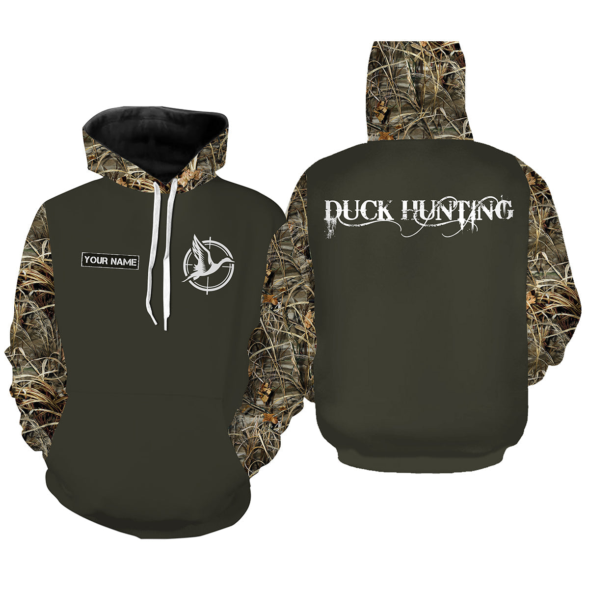 Duck hunting waterfowl camo shirt custom Name 3D All over printing Long sleeves