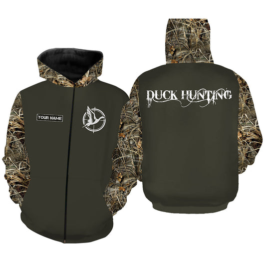 Duck hunting waterfowl camo shirt custom Name 3D All over printing Long sleeves