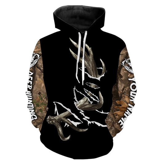 Deer Hunting Antler 3D Camo All Over Printed Shirts, Hoodie, Long Sleeve - Personalized Deer Hunting, Shed Hunting Gift FSD2547