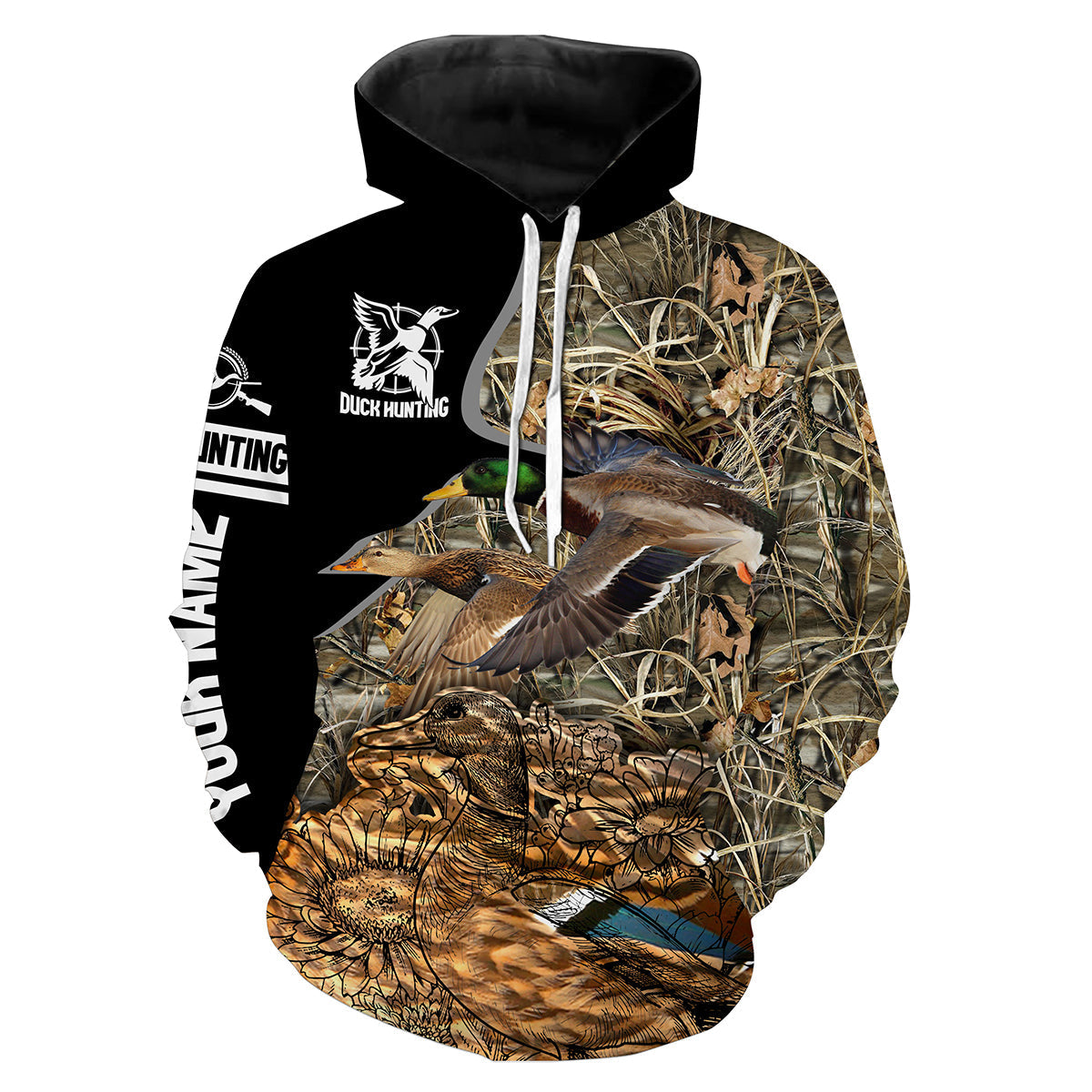 Duck hunting waterfowl camo custom Name 3D All over print Shirt Personalized hunting gift FSD692