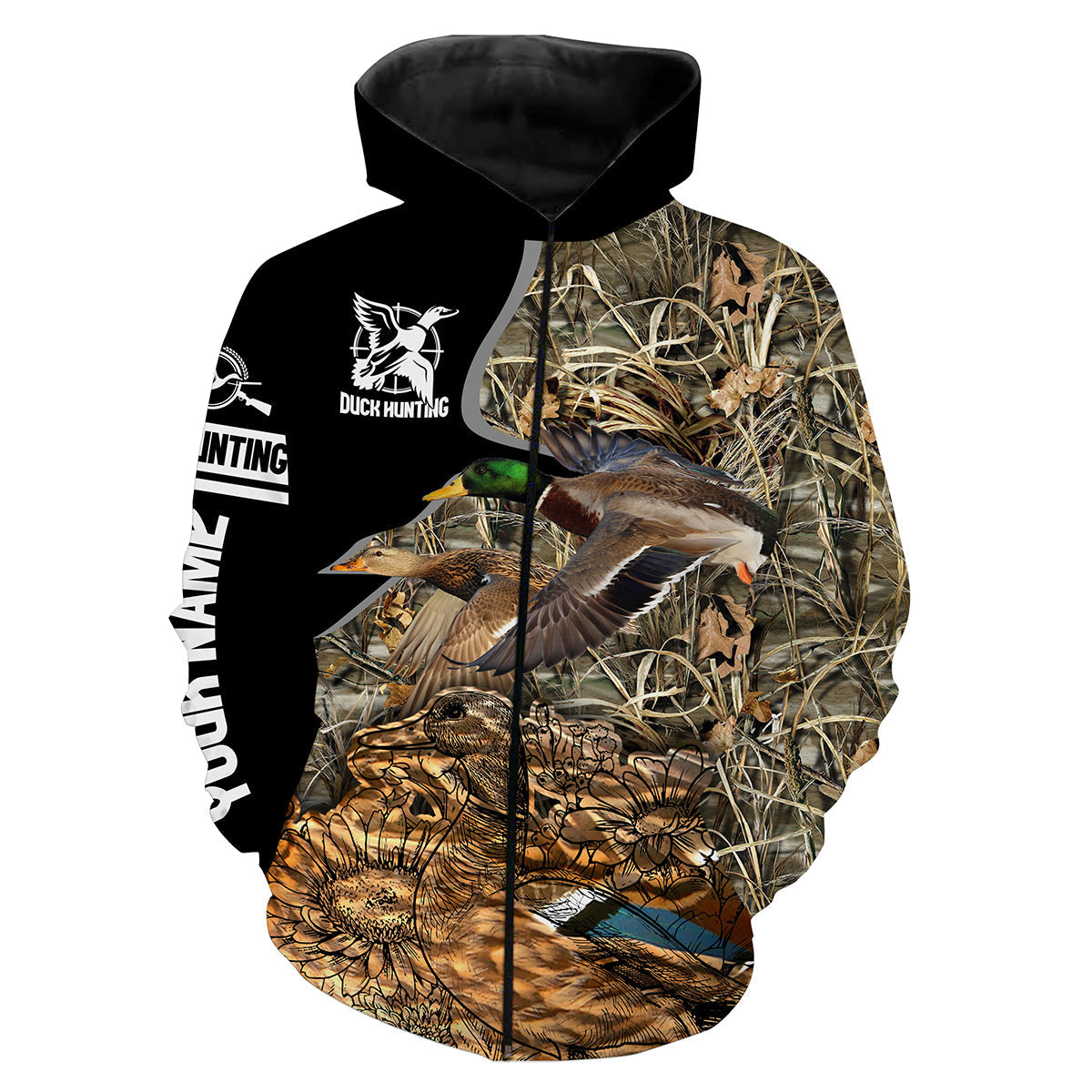 Duck hunting waterfowl camo custom Name 3D All over print Shirt Personalized hunting gift FSD692