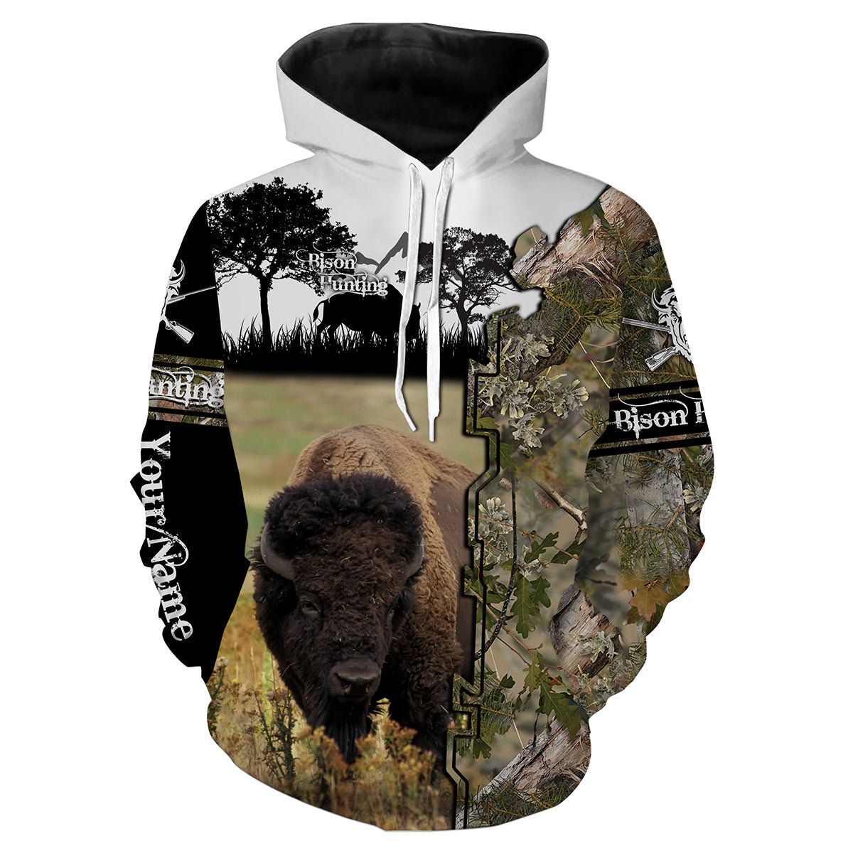 Bison Hunting Custom name 3D All over print shirts - personalized hunting gift for men, women and kid - FSD32