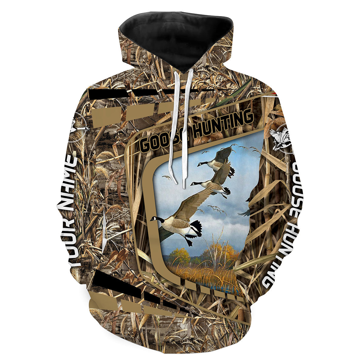 Geese hunting custom Name waterfowl camo 3D All over print Shirt Personalized hunting gift FSD703