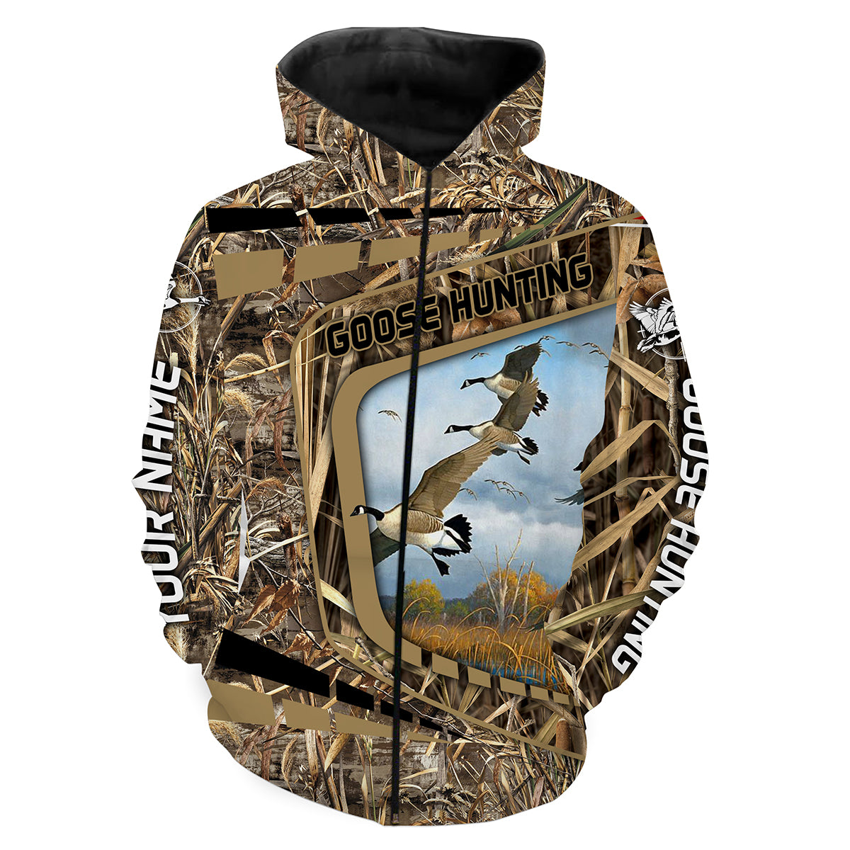 Geese hunting custom Name waterfowl camo 3D All over print Shirt Personalized hunting gift FSD703