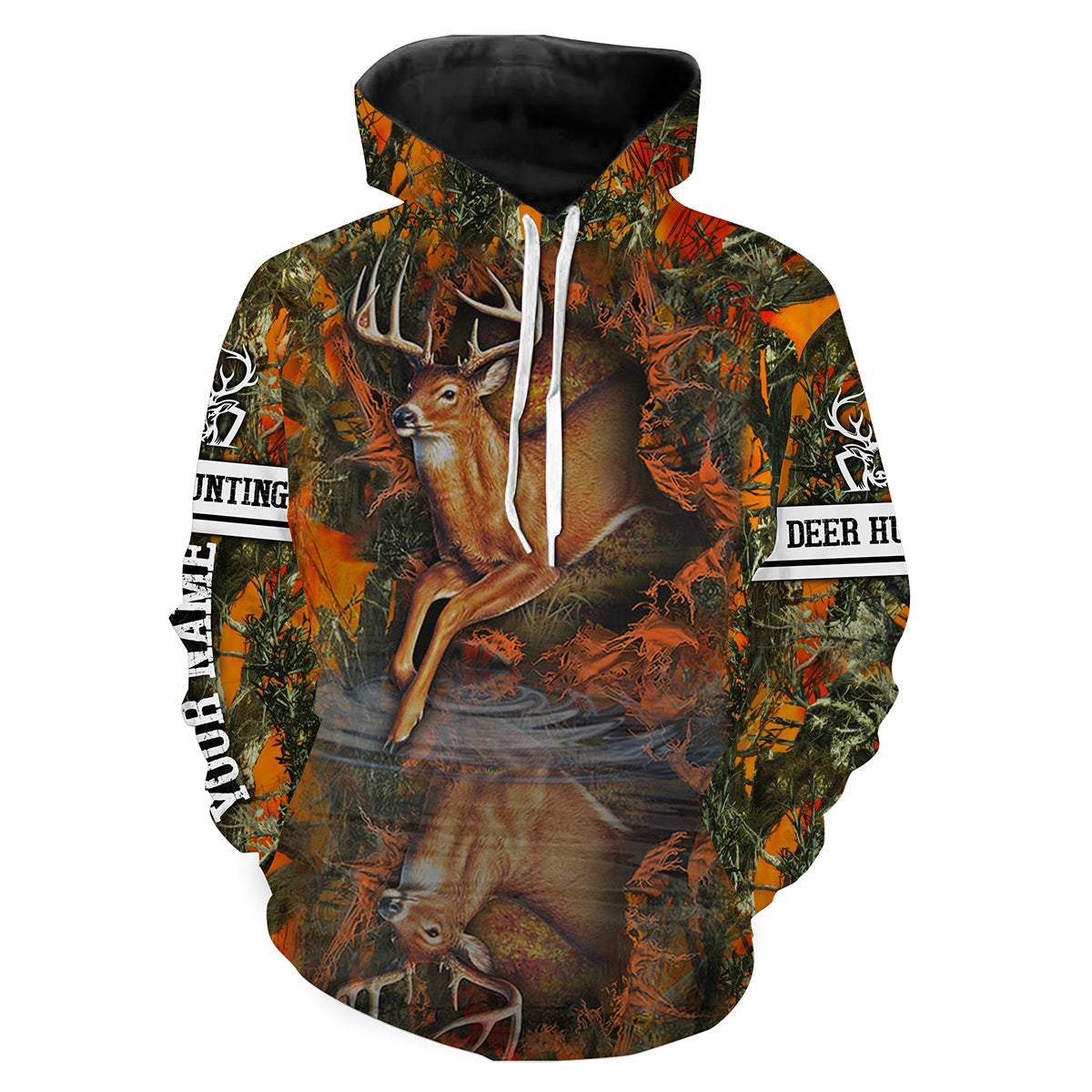 Deer hunting orange camo custom Name 3D All over print Shirts Personalized hunting gifts FSD501