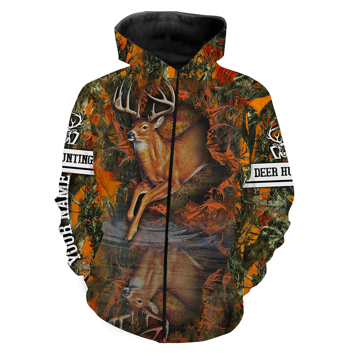 Deer hunting orange camo custom Name 3D All over print Shirts Personalized hunting gifts FSD501