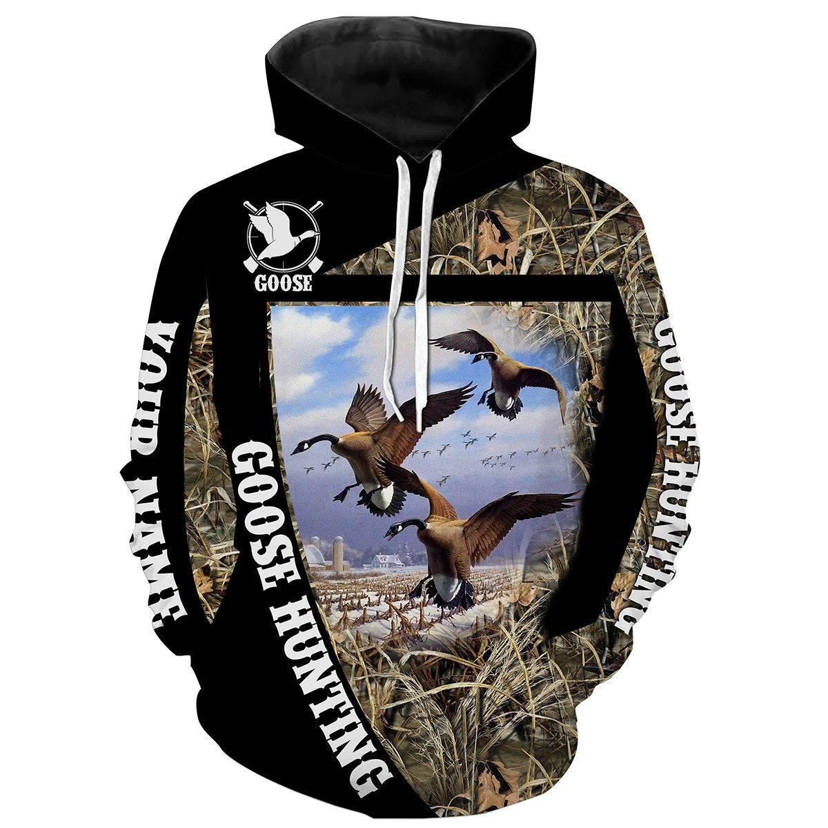 Goose Hunting Custom Name 3D All over print Shirts - Hunting gift for Men Hoodie