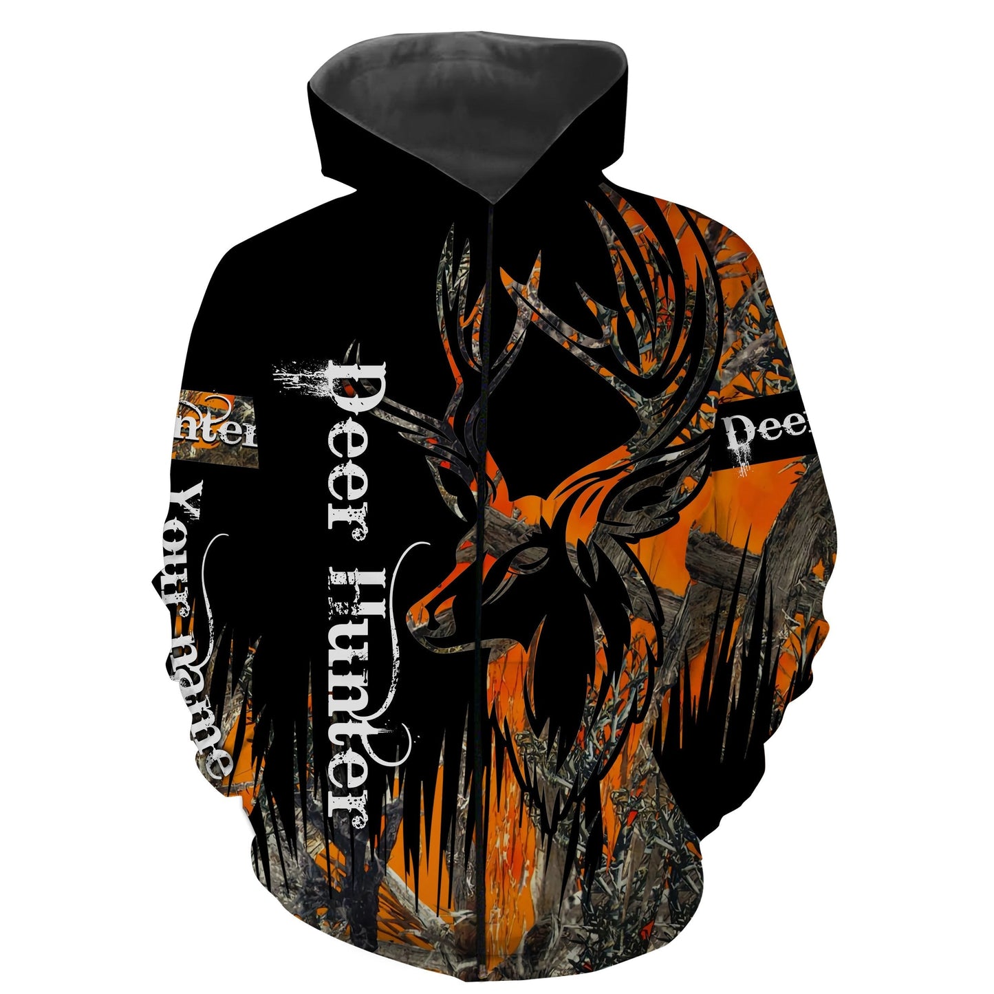 Deer Hunting Custom Name 3D All Over Print Shirts  Zip Up Hoodie Zip Up Hoodie