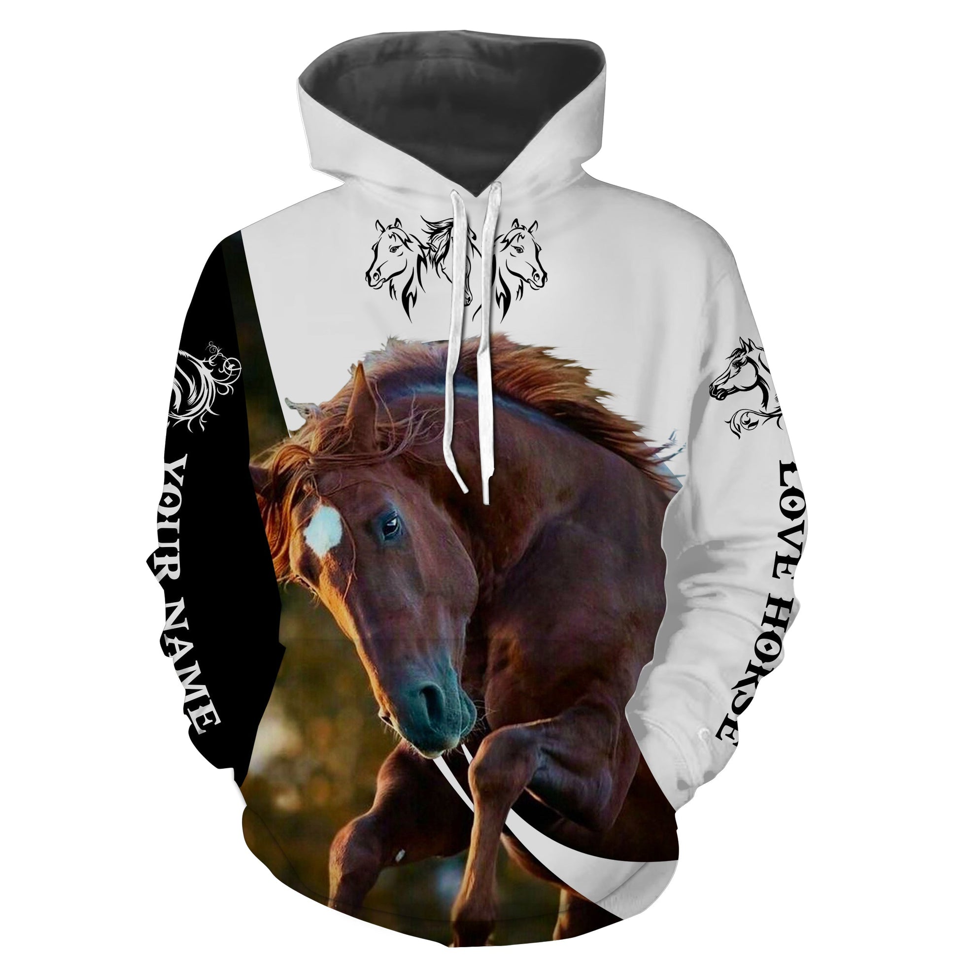 Personalized Love Horse Full 3D Printing Sweatshirt Hoodie Hoodie