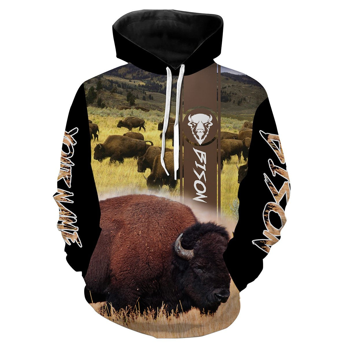 Bison Camo Full 3D Printing Customize Name Shirts  Hoodie Hoodie