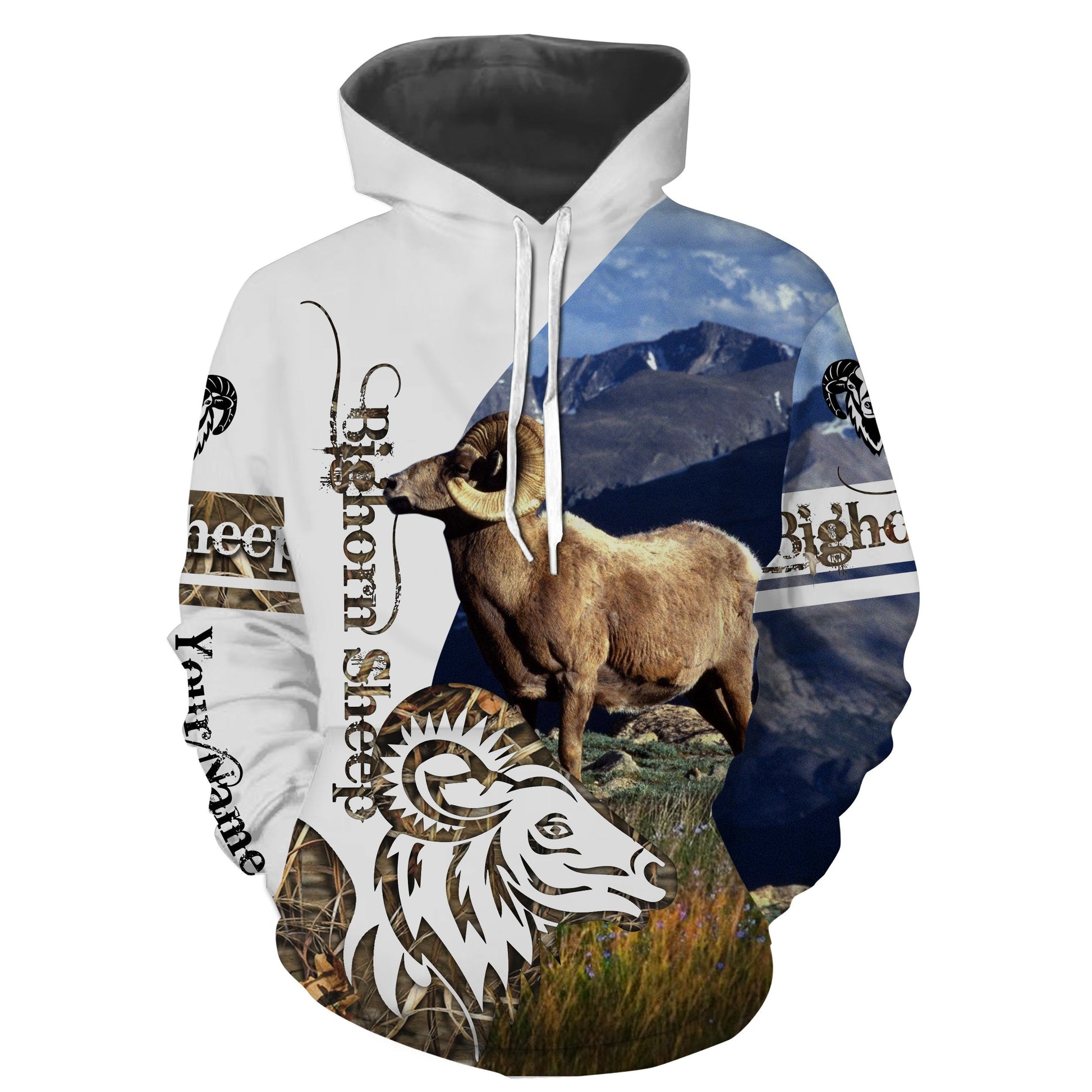 Bighorn Sheep Hunting Custom Name 3D All Over Print Shirts  Hoodie Hoodie