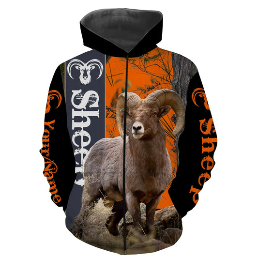 Sheep Hunting Custom Name 3D All Over Print Shirts  Zip Up Hoodie Zip Up Hoodie