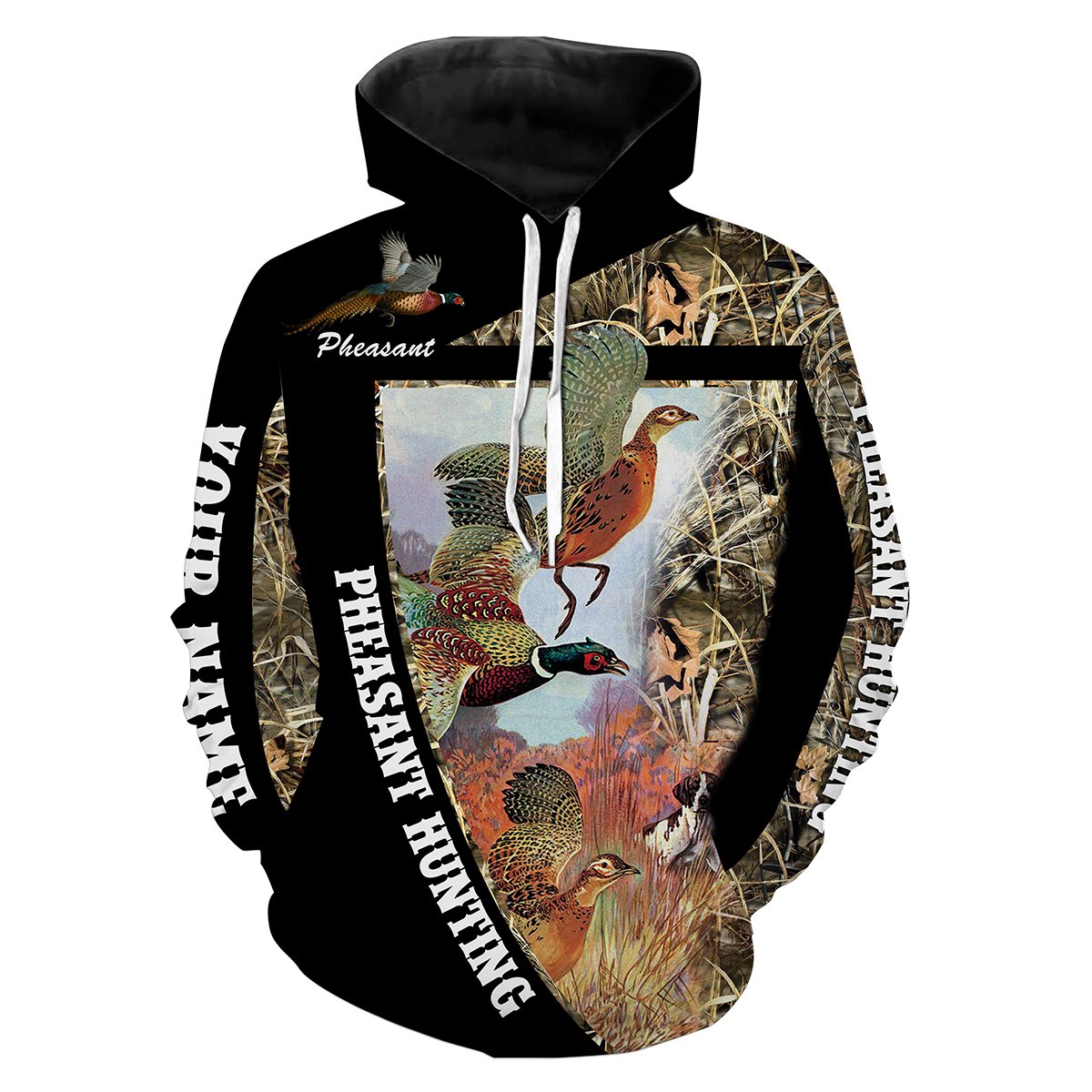 Pheasant hunting Custom Name 3D All over print Shirts - Personalized hunting gift - FSD208 Hoodie