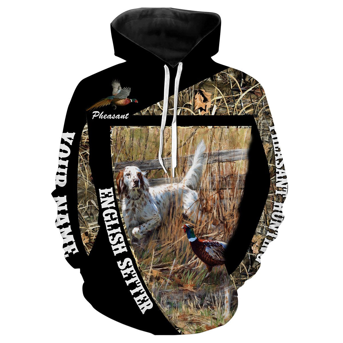 Pheasant hunting with English setters custom Name All over print Shirts FSD363 Hoodie