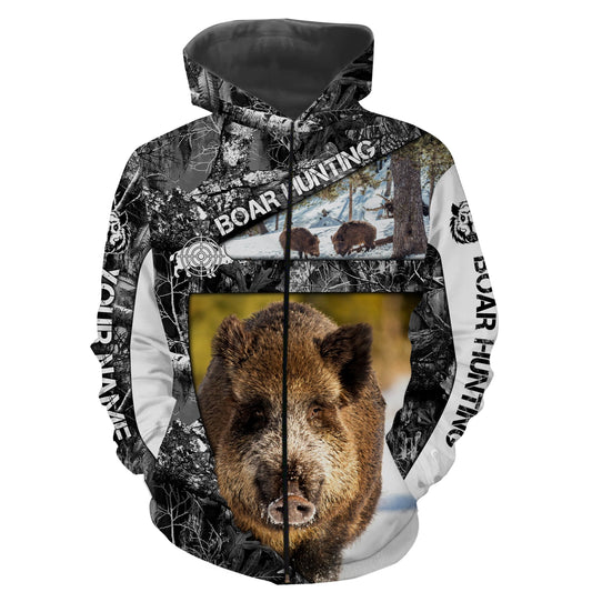 Wild Boar hunting custom Name 3D All over printing Shirt - Hunting gift for boar hunter FSD542 Zip up hoodie