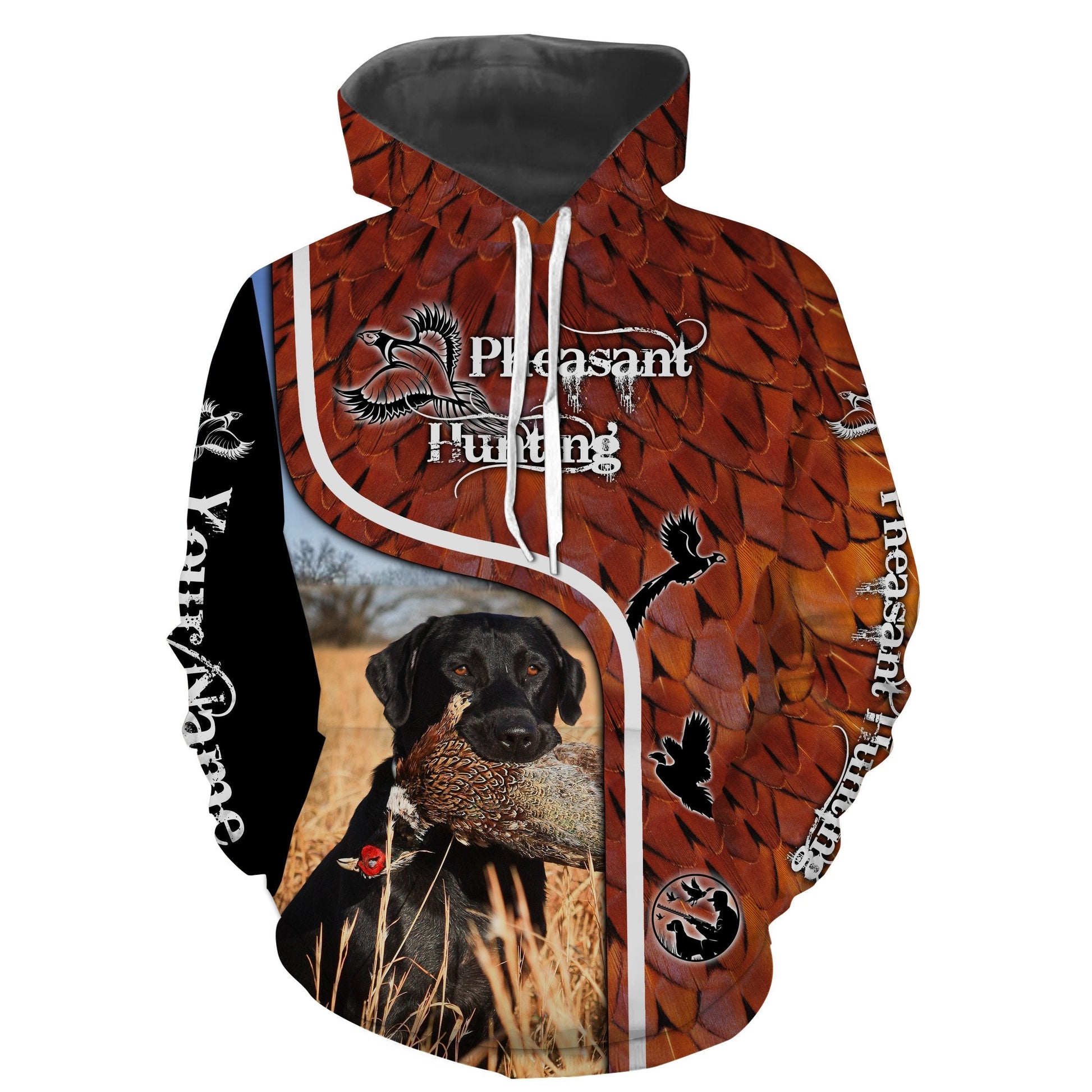 Pheasant hunting with dog BLACK LABRADOR Custom Name 3D All over print Shirts - FSD390