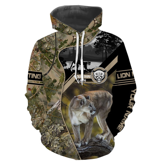 Beautiful Mountain Lion (Cougar) Custom Name 3D All over print Shirts FSD391 Hoodie