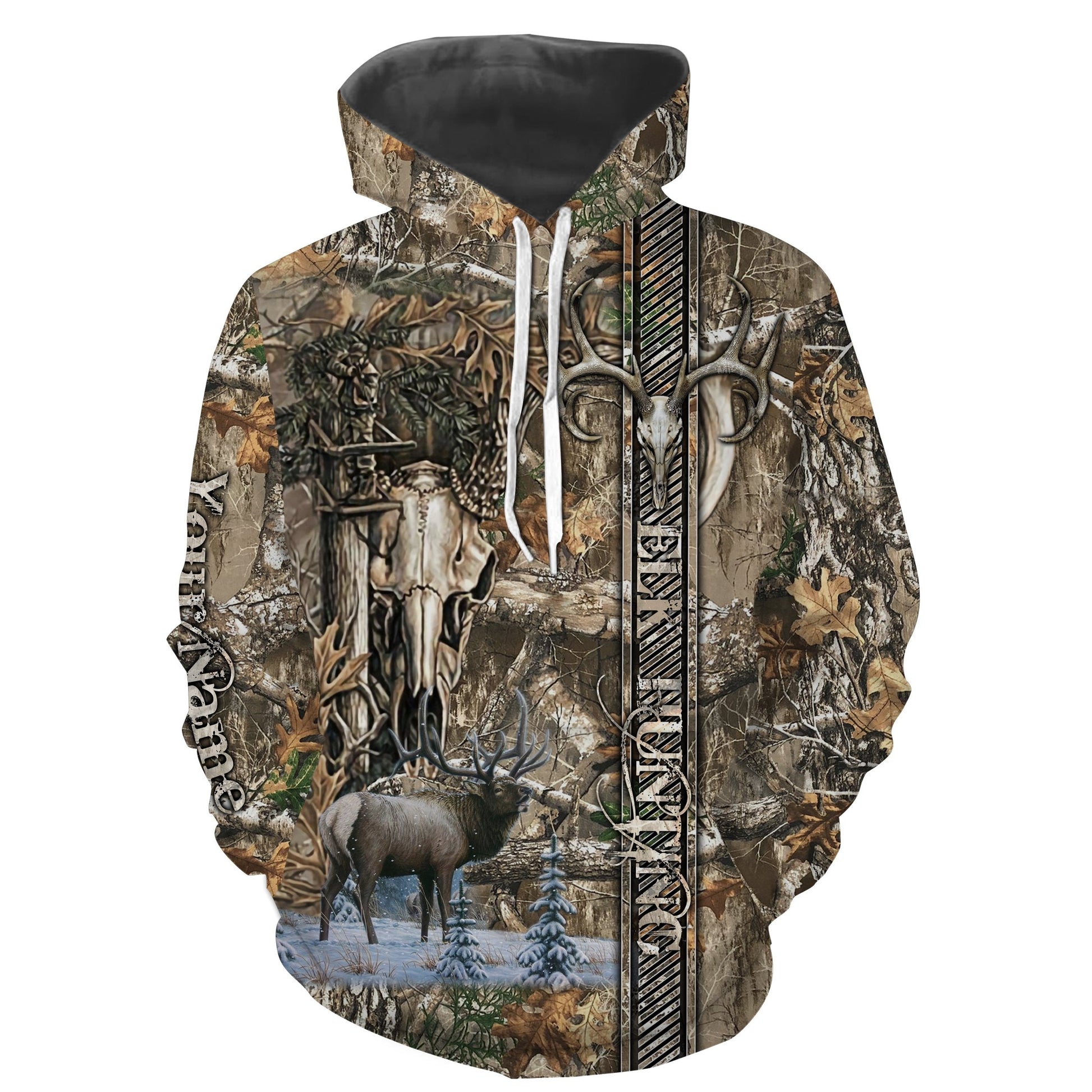 Elk hunting Custom Name 3D All over print T-shirt, Long sleeves, Hoodie, Zip up hoodie, Sweatshirt FSD401