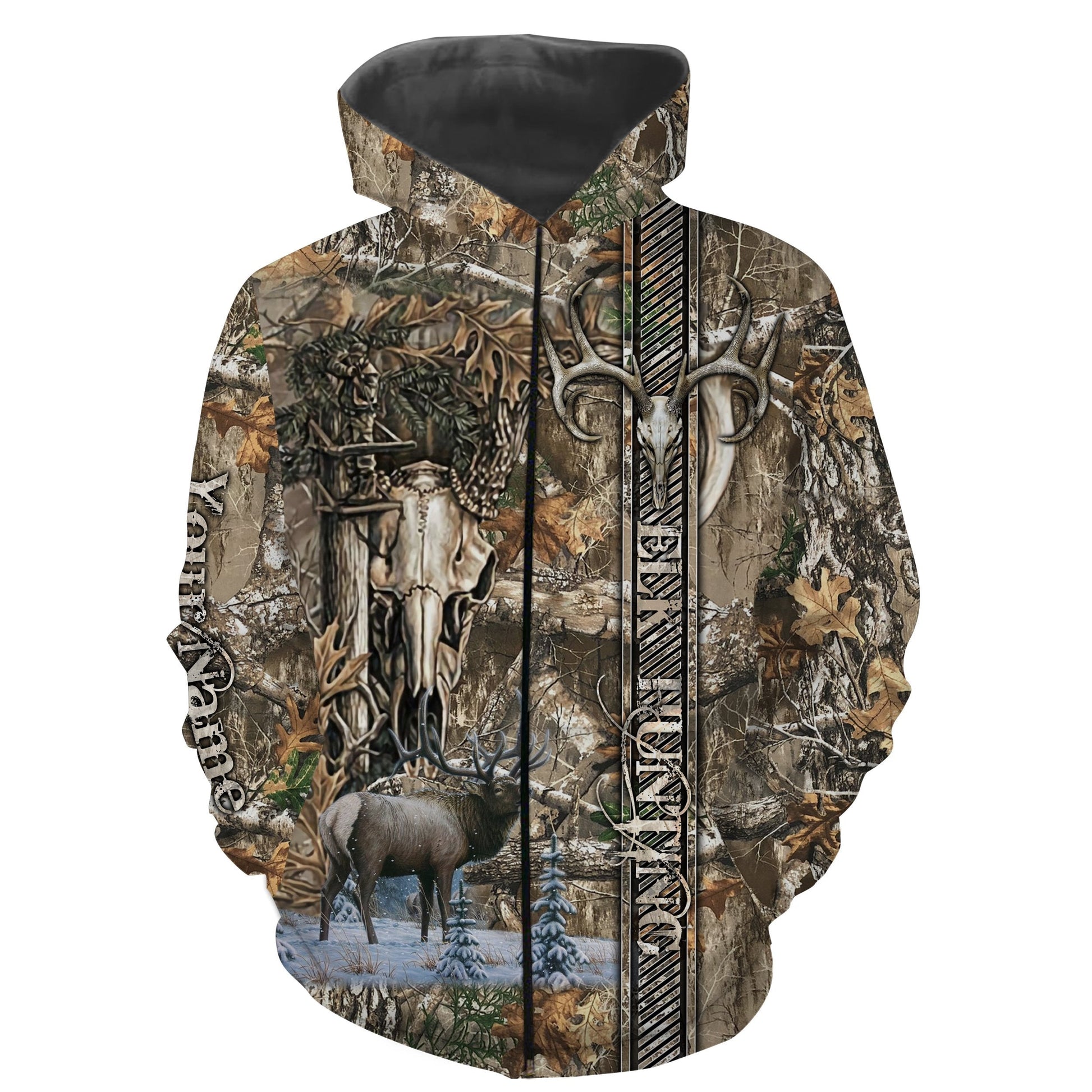 Elk hunting Custom Name 3D All over print T-shirt, Long sleeves, Hoodie, Zip up hoodie, Sweatshirt FSD401