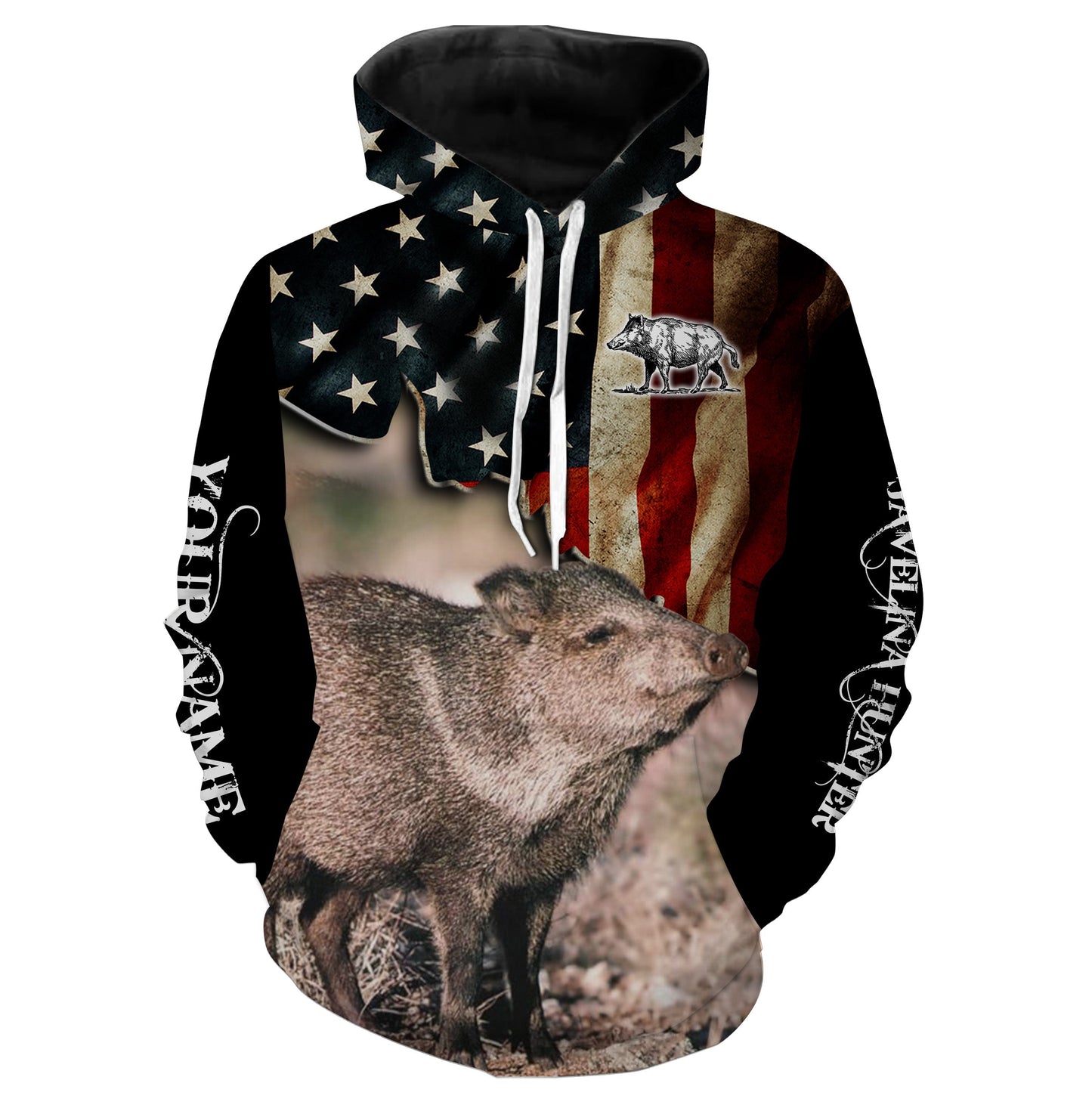 Javelina hunting US Flag custom Name 3D All over print Shirt Personalized Hunting gift FSD861