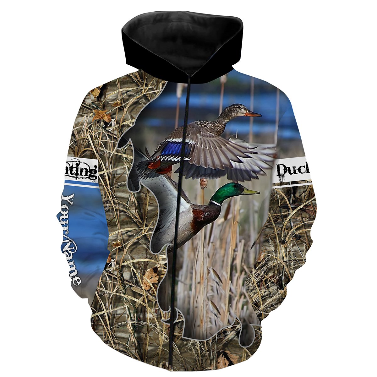 Duck hunting Custom Name 3D All over print T-Shirt, Long sleeves, Hoodie, Zip up Hoodie Personalized gift - FSD96