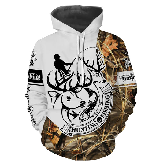 Hunting Fishing Custom Name Camouflage 3D All Over Print Shirt Hoodie Hoodie