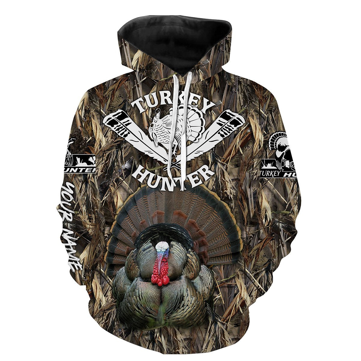 Turkey hunting camo All over print shirts - Personalized gift for Men Hoodie