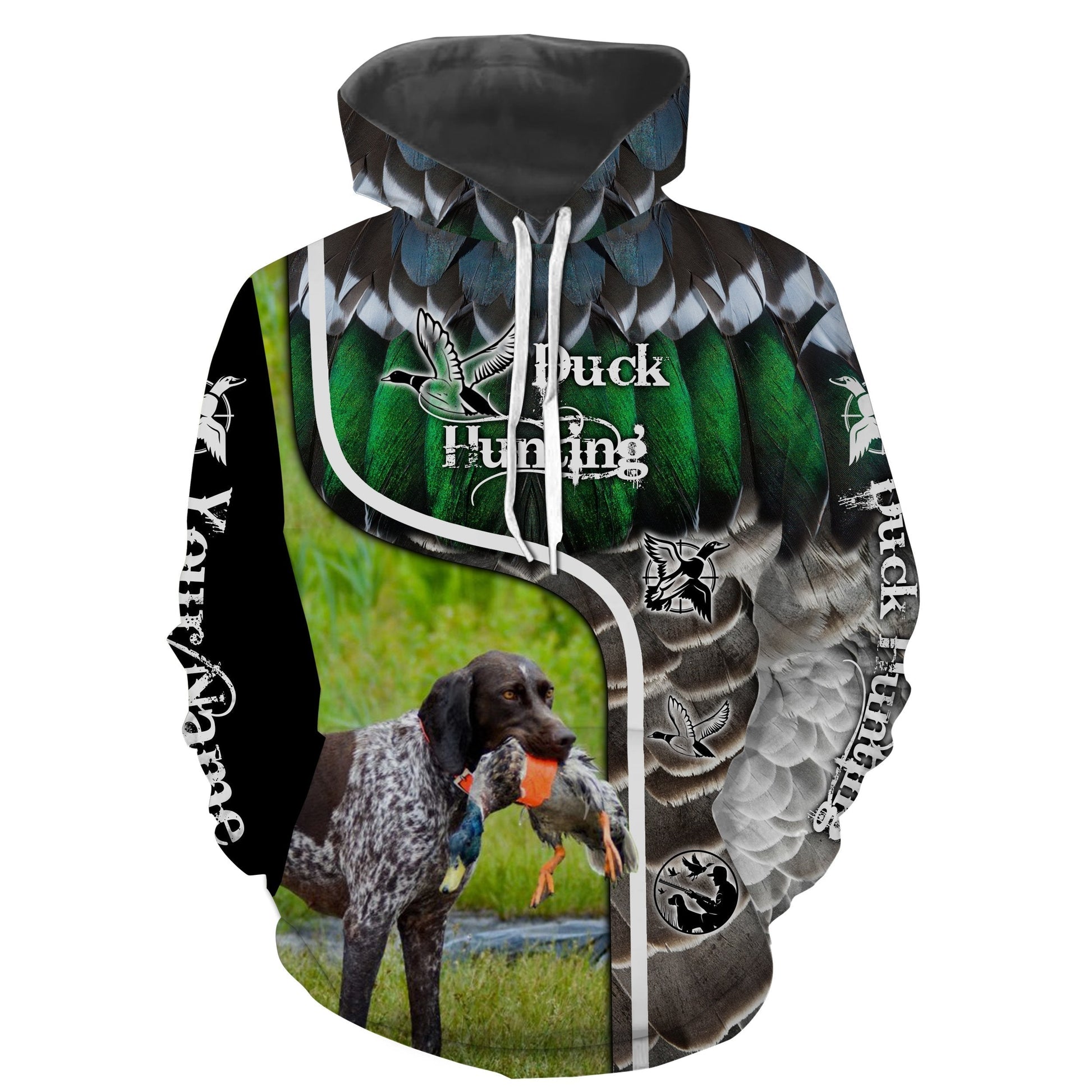 Duck hunting with German Shorthaired Pointer custom Name 3D All over print Shirt Hoodie Personalized hunting gifts FSD420