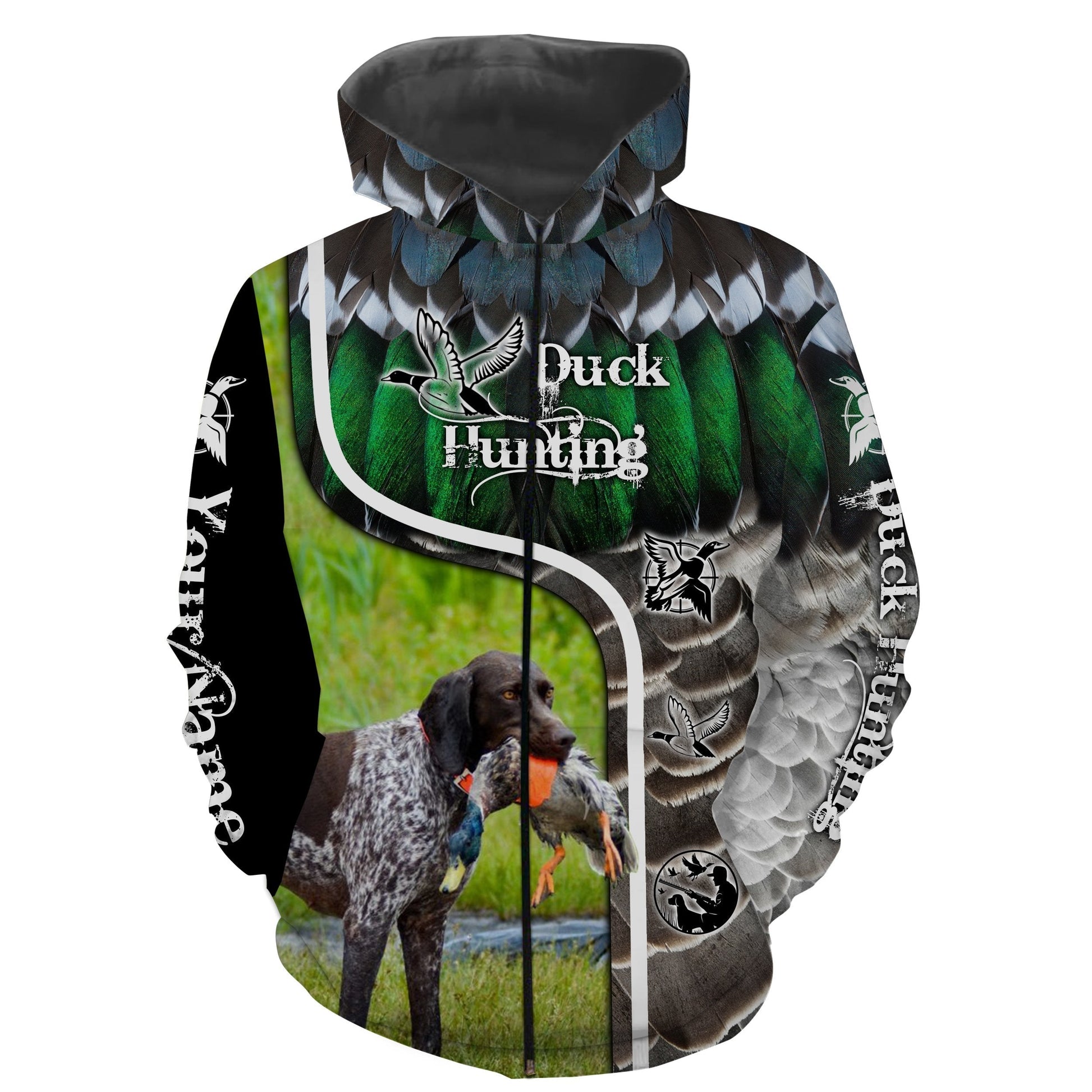 Duck hunting with German Shorthaired Pointer custom Name 3D All over print Shirt Hoodie Personalized hunting gifts FSD420