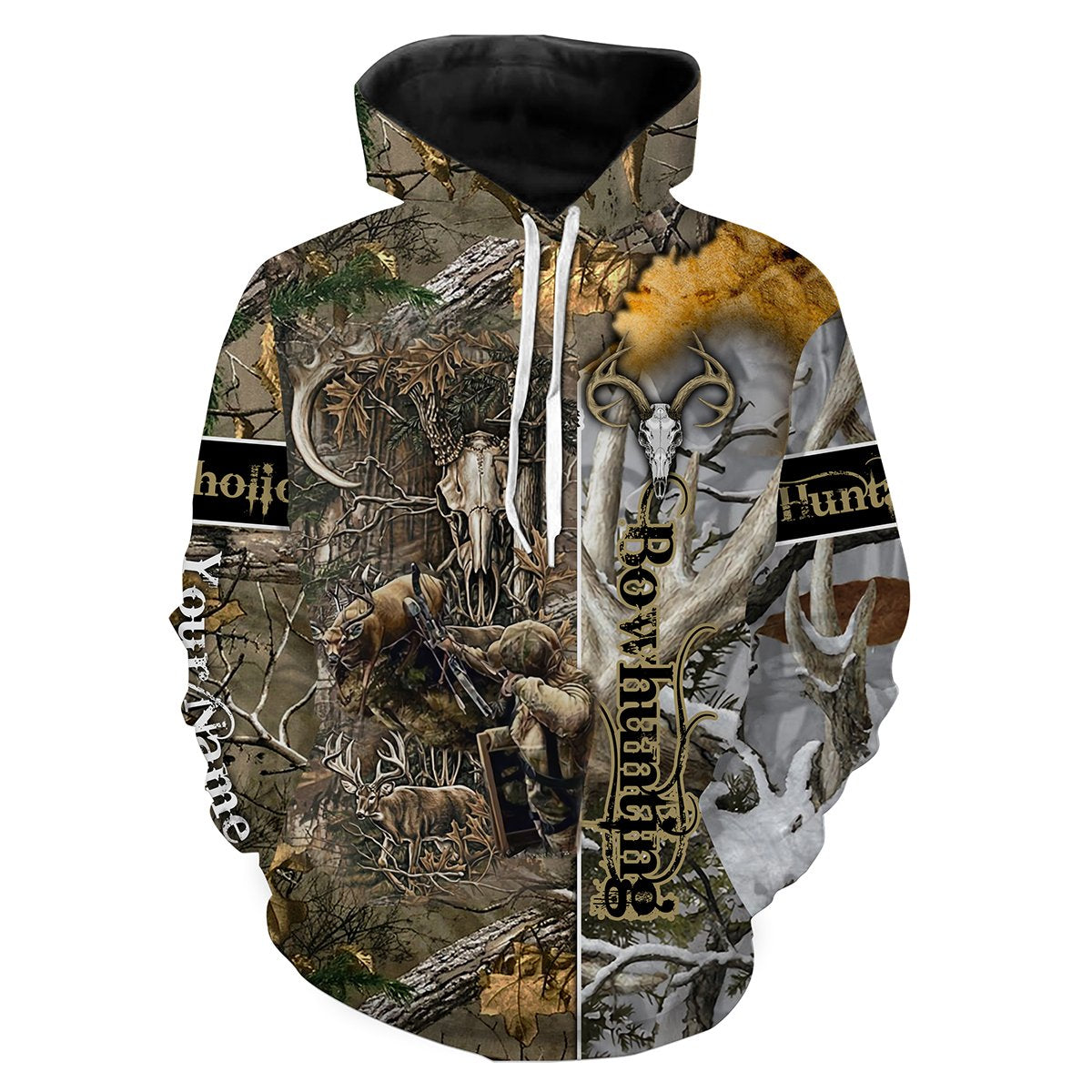 Huntaholic Bow hunting Custom Name 3D All over print T-shirt