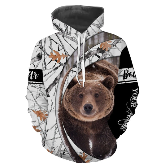 Grizzly Bear Custom Name 3D All Over Printing Shirt Hoodie Hoodie