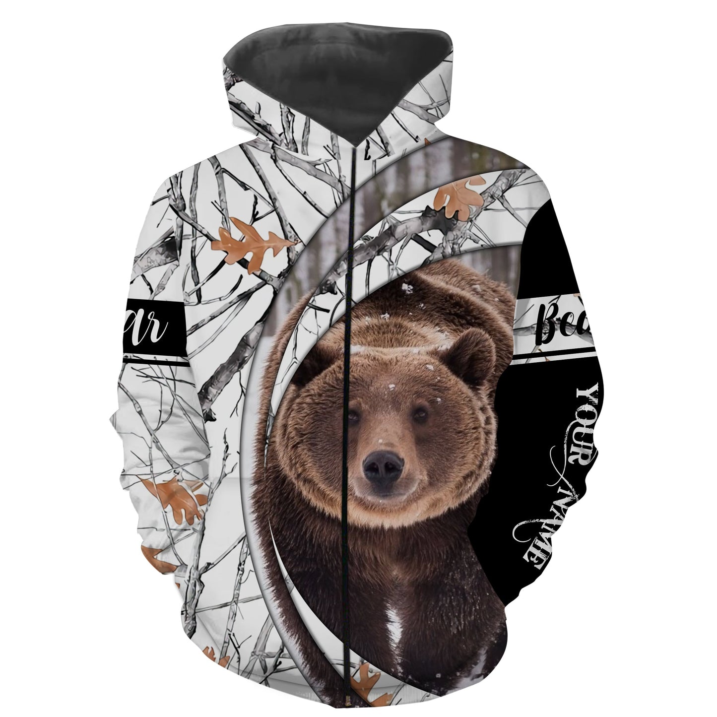 Grizzly Bear Custom Name 3D All Over Printing Shirt Zip Up Hoodie Zip Up Hoodie