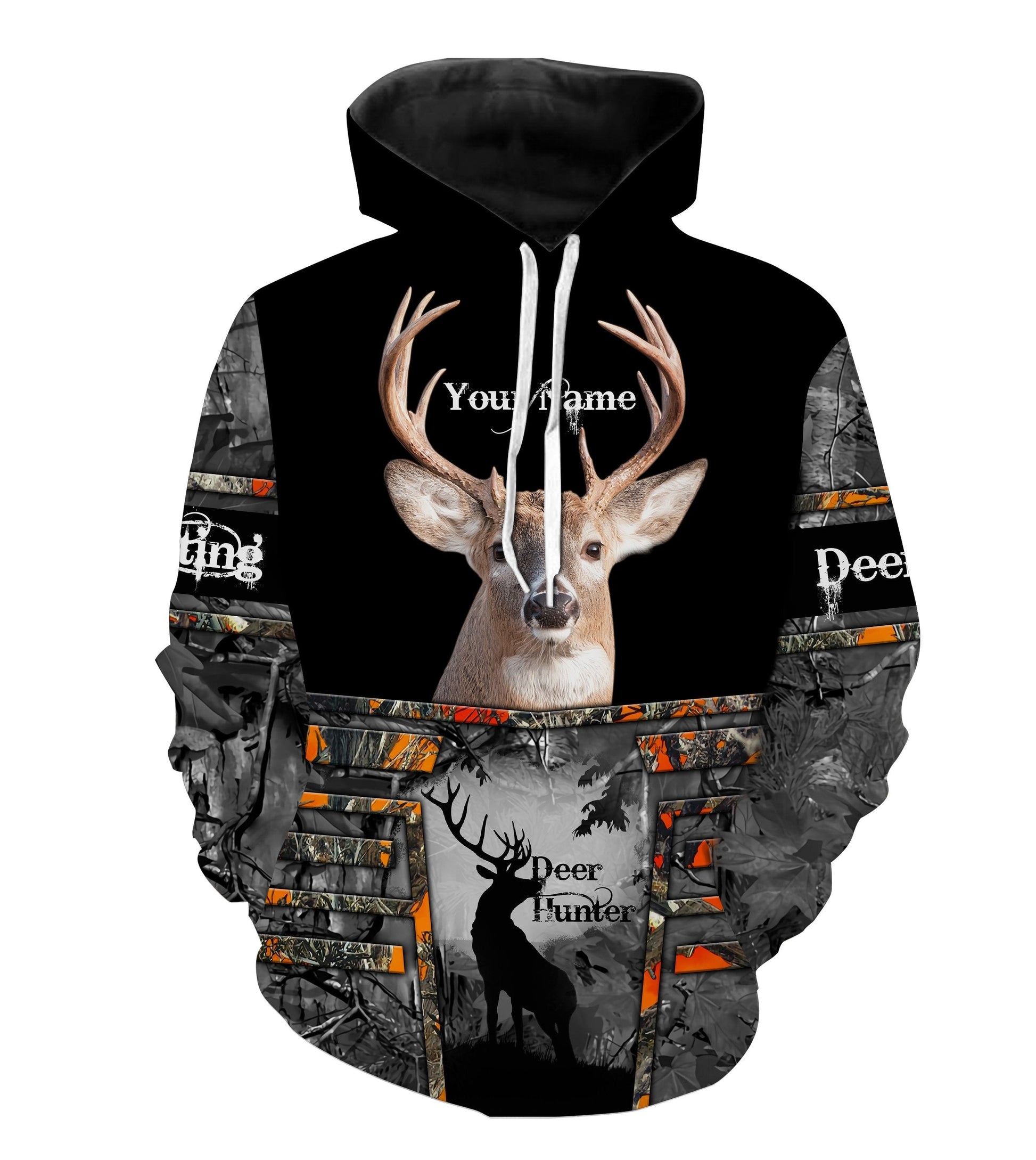 Deer Hunting Shirt Custom Name Personalized Gifts For Deer Hunter Whitetails Deer Camo Hoodie, Long Sleeve - FSD2546