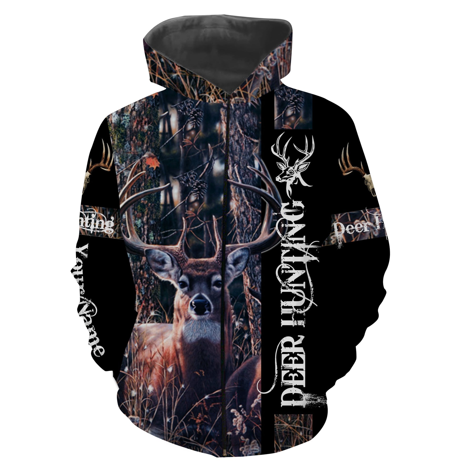 White-tailed deer hunting custom Name 3D All over print Shirt Personalized gift ideas for hunters FSD475 Zip up hoodie