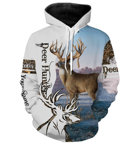 Whitetails Deer hunting custom Name 3D all over print Shirt