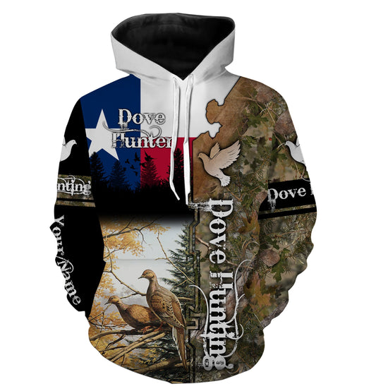 Texas Dove Hunting Texas Flag Camo Custom Name All Over Print Shirts Hoodie Hoodie