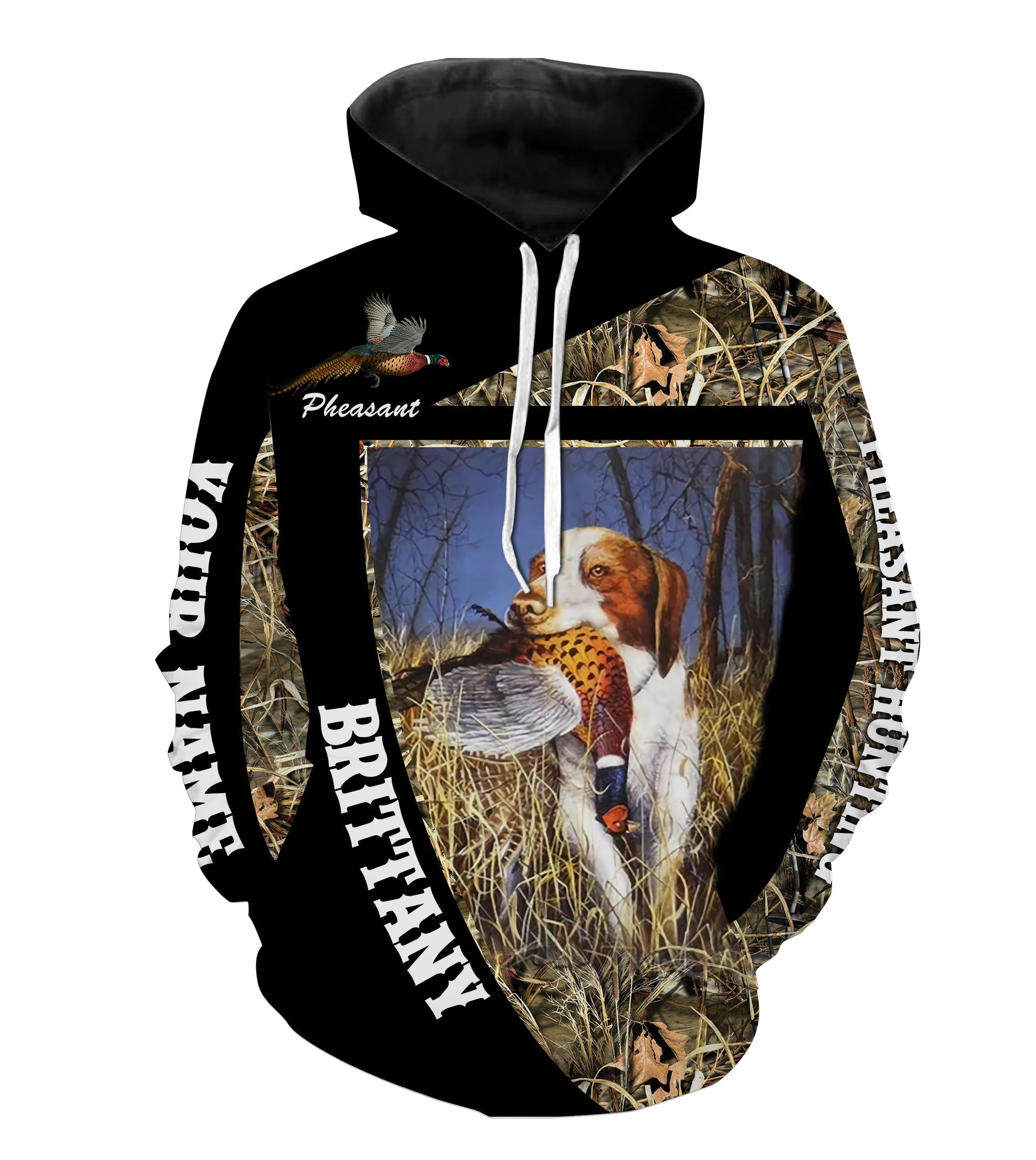 Brittany | Pheasant Hunting with Dog custom Name all over print Shirts - Upland hunting Personalized Gifts FSD2305