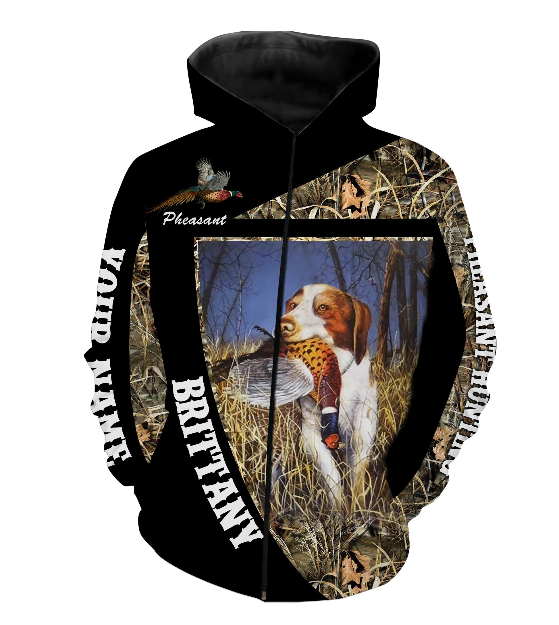 Brittany | Pheasant Hunting with Dog custom Name all over print Shirts - Upland hunting Personalized Gifts FSD2305