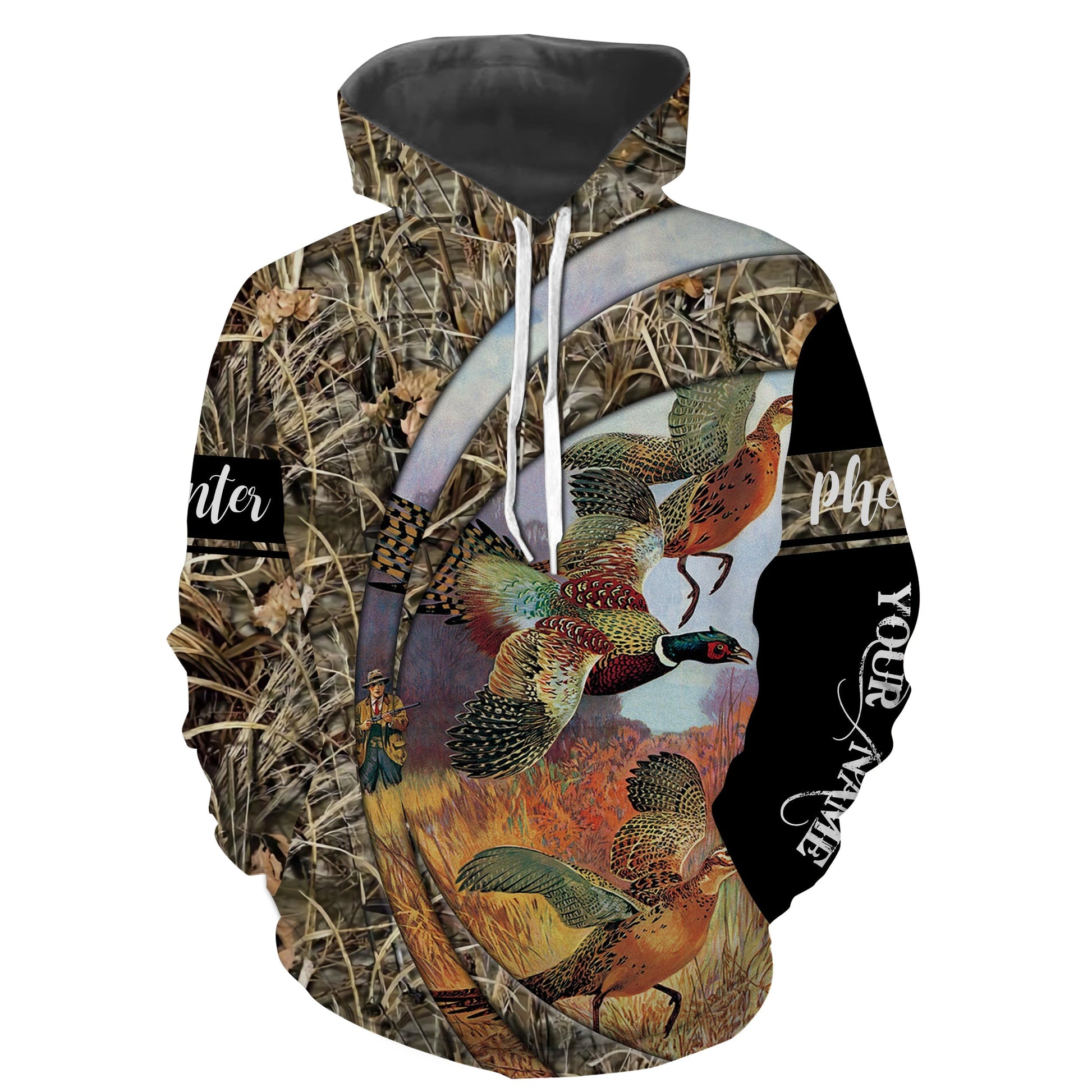 Pheasant hunting Camo customize name 3D All over printed Hoodie, Long sleeve shirt FSD1715