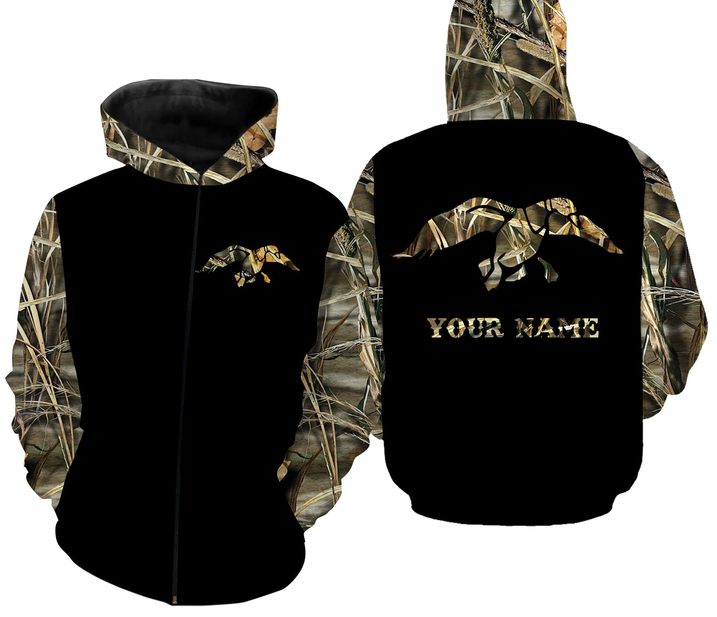 Duck hunting Custom Name 3D Full printing Shirt Personalized Duck hunting gift FSD932 Zip up hoodie