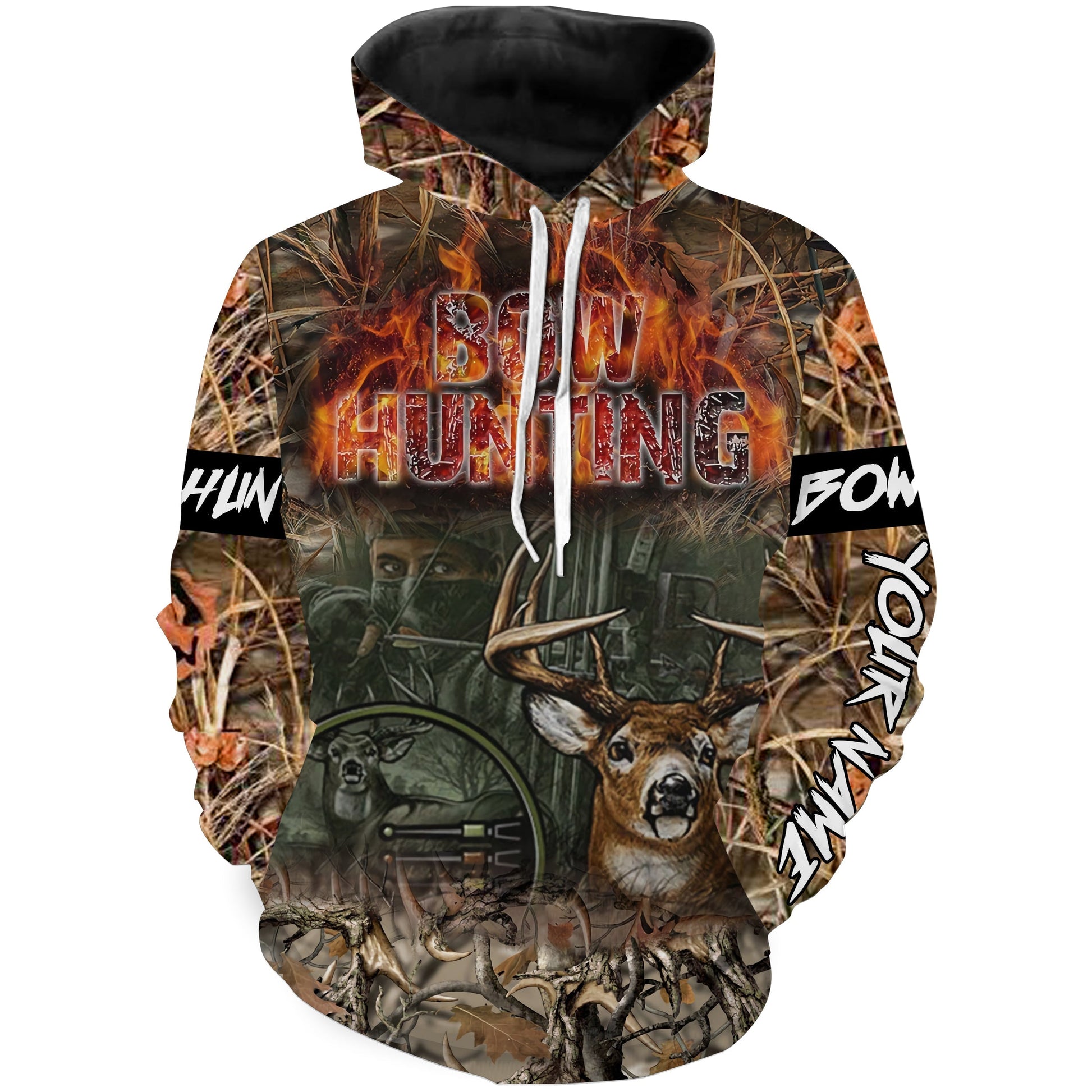 Deer Bow hunting custom Name All over print Sweatshirt, Long sleeves, Hoodies Personalized gifts FSD512