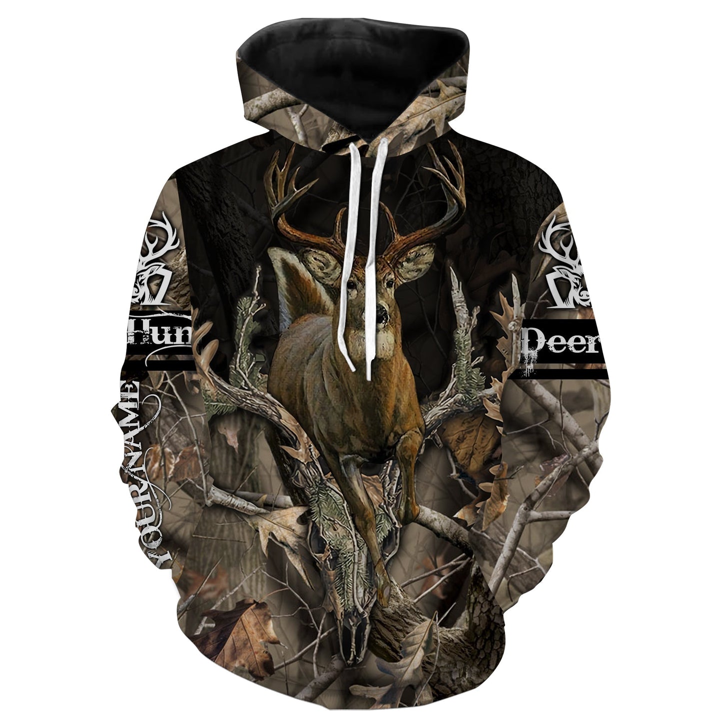 Whitetail deer hunting Deer antlers camo Custom Name 3D full printing Shirt Hoodie