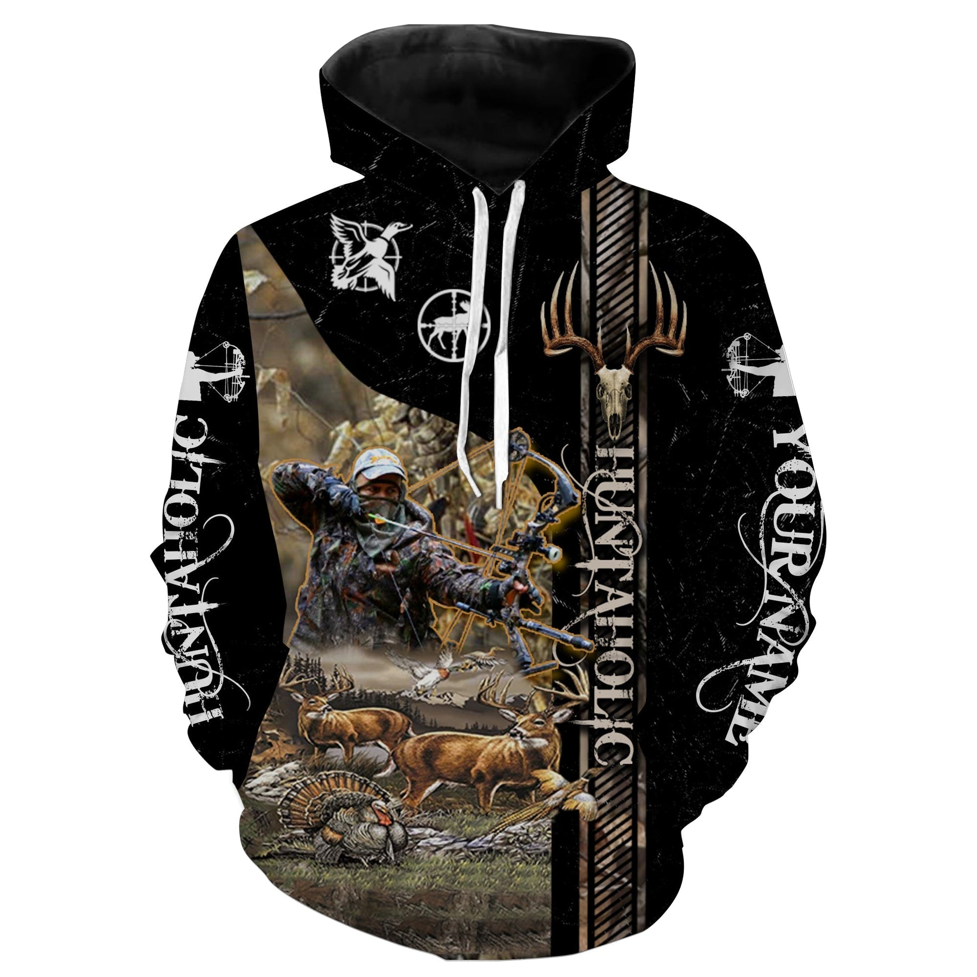 Love Hunting Huntaholic Deer And Duck Hunting Customize Name 3D Shirts Hoodie Hoodie