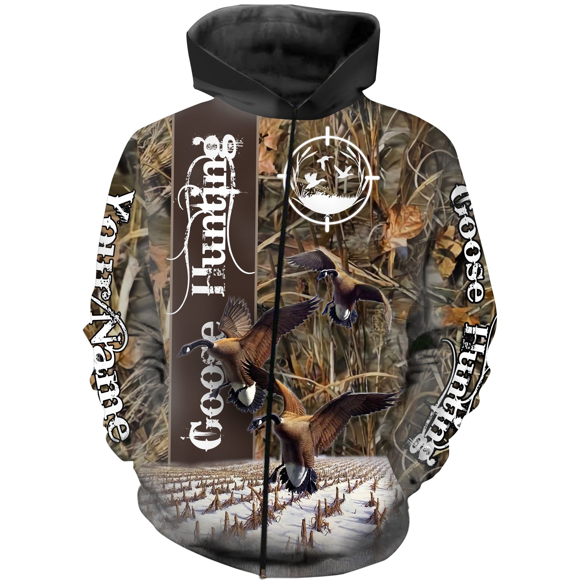 Goose hunting Custom Name 3D All over print Shirts - Personalized hunting gift - FSD186 Zip up hoodie