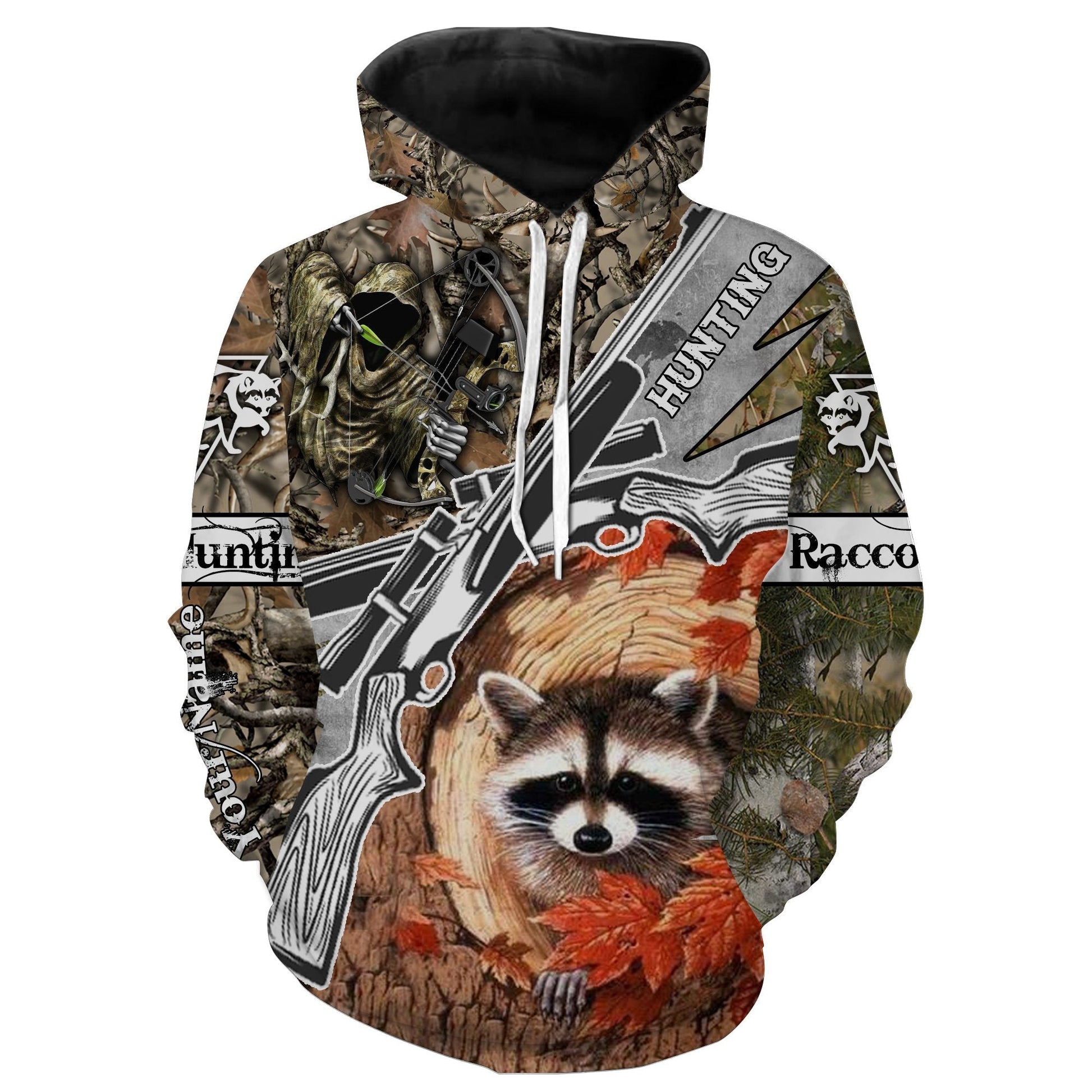 Raccoon hunting Grim Reaper camouflage custom Name 3D All over print shirt