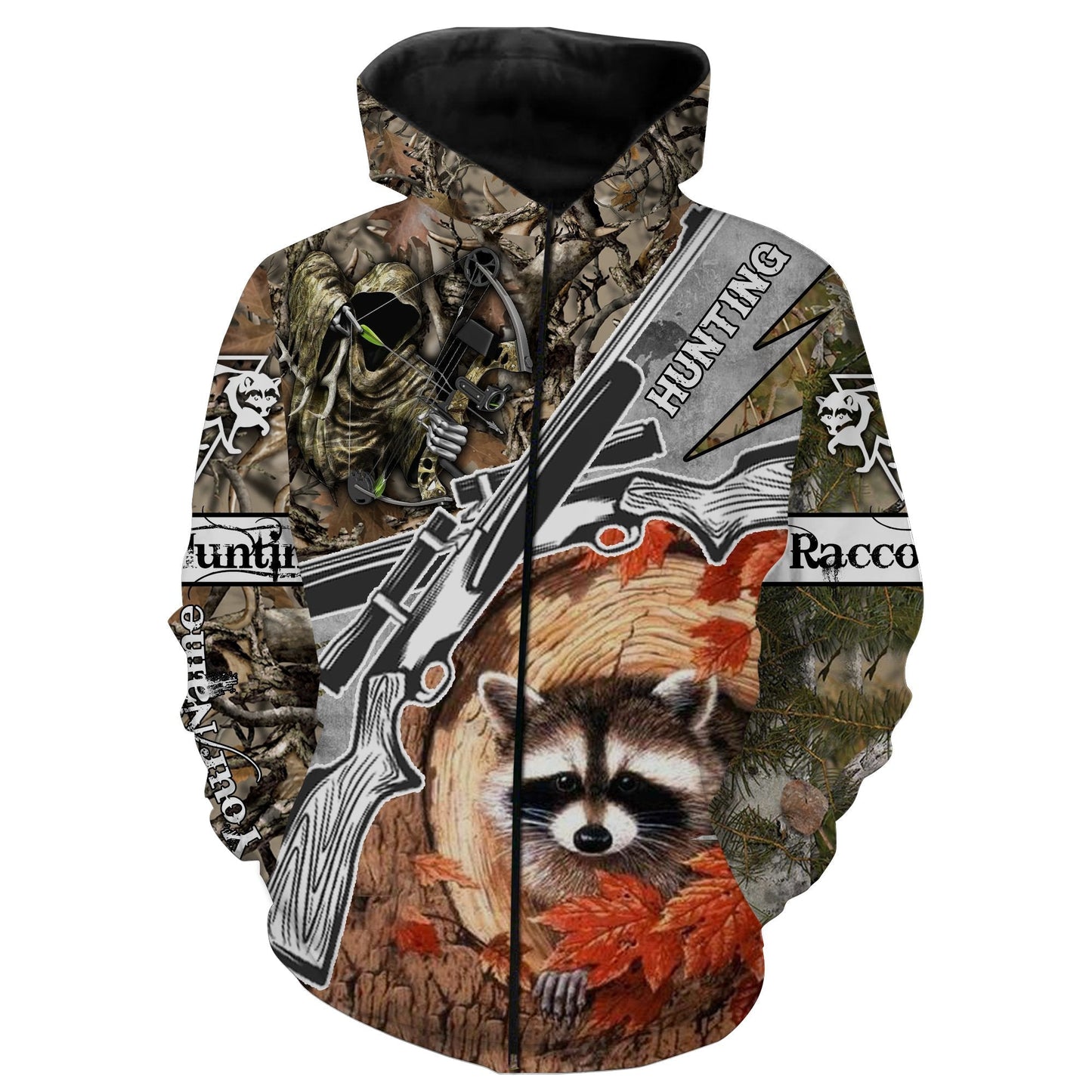 Raccoon hunting Grim Reaper camouflage custom Name 3D All over print shirt