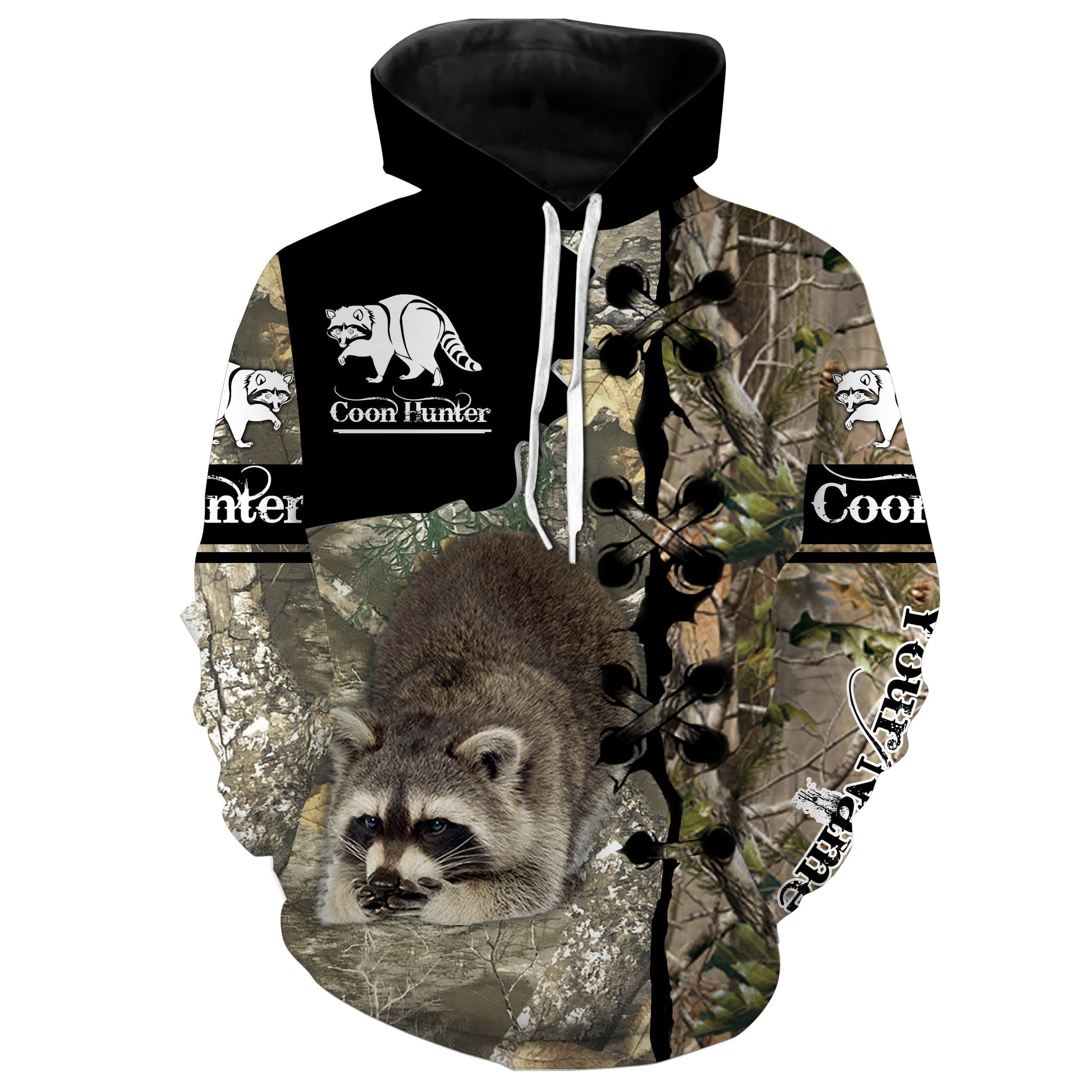 Coon hunter Custom Name 3D All over print camouflage shirts Personalized raccoon hunting gift FSD765