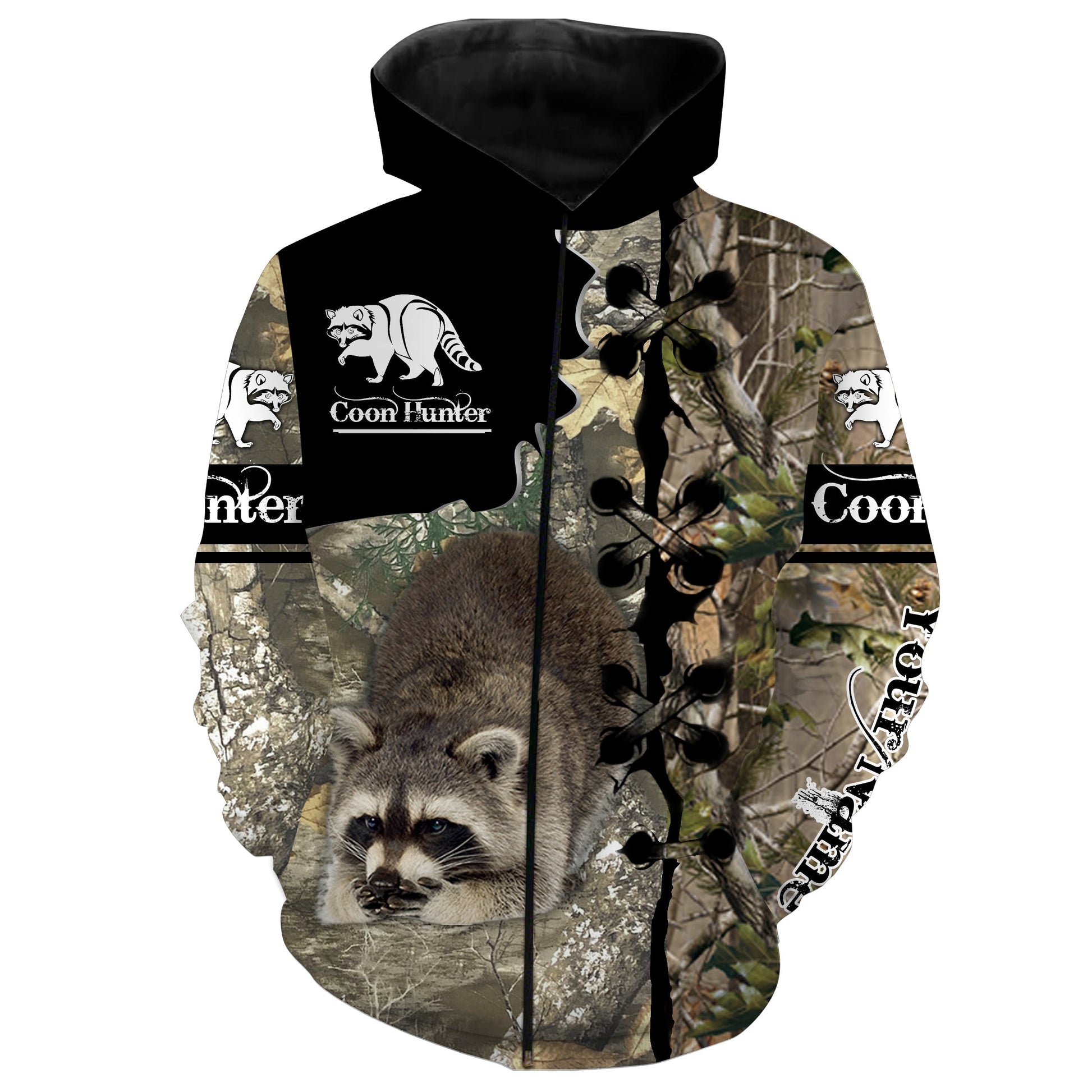 Coon hunter Custom Name 3D All over print camouflage shirts Personalized raccoon hunting gift FSD765